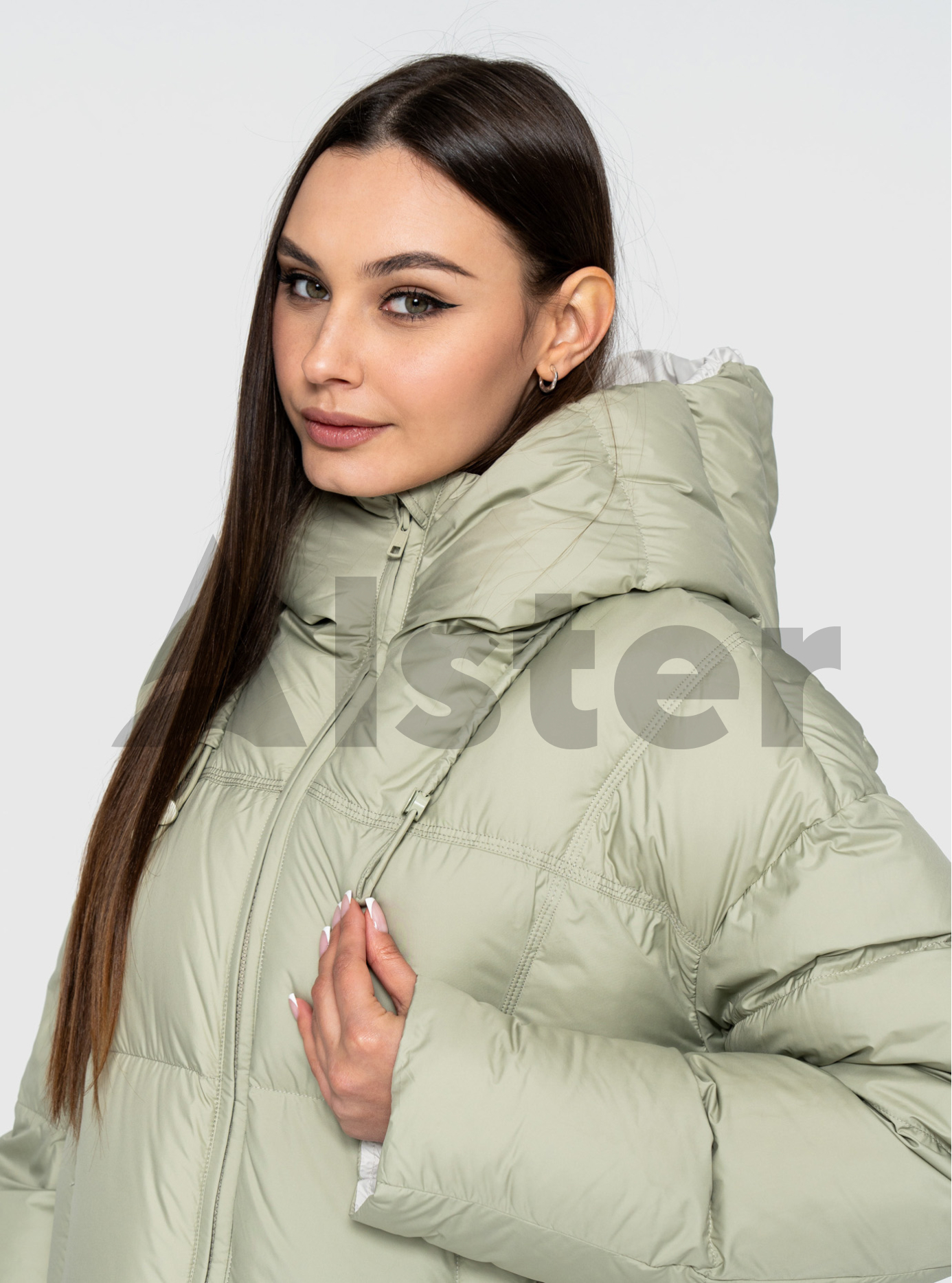 Женский пуховик Olanmear 99820 Серо-зелёный L (OLN99820-03): фото - Alster.ua