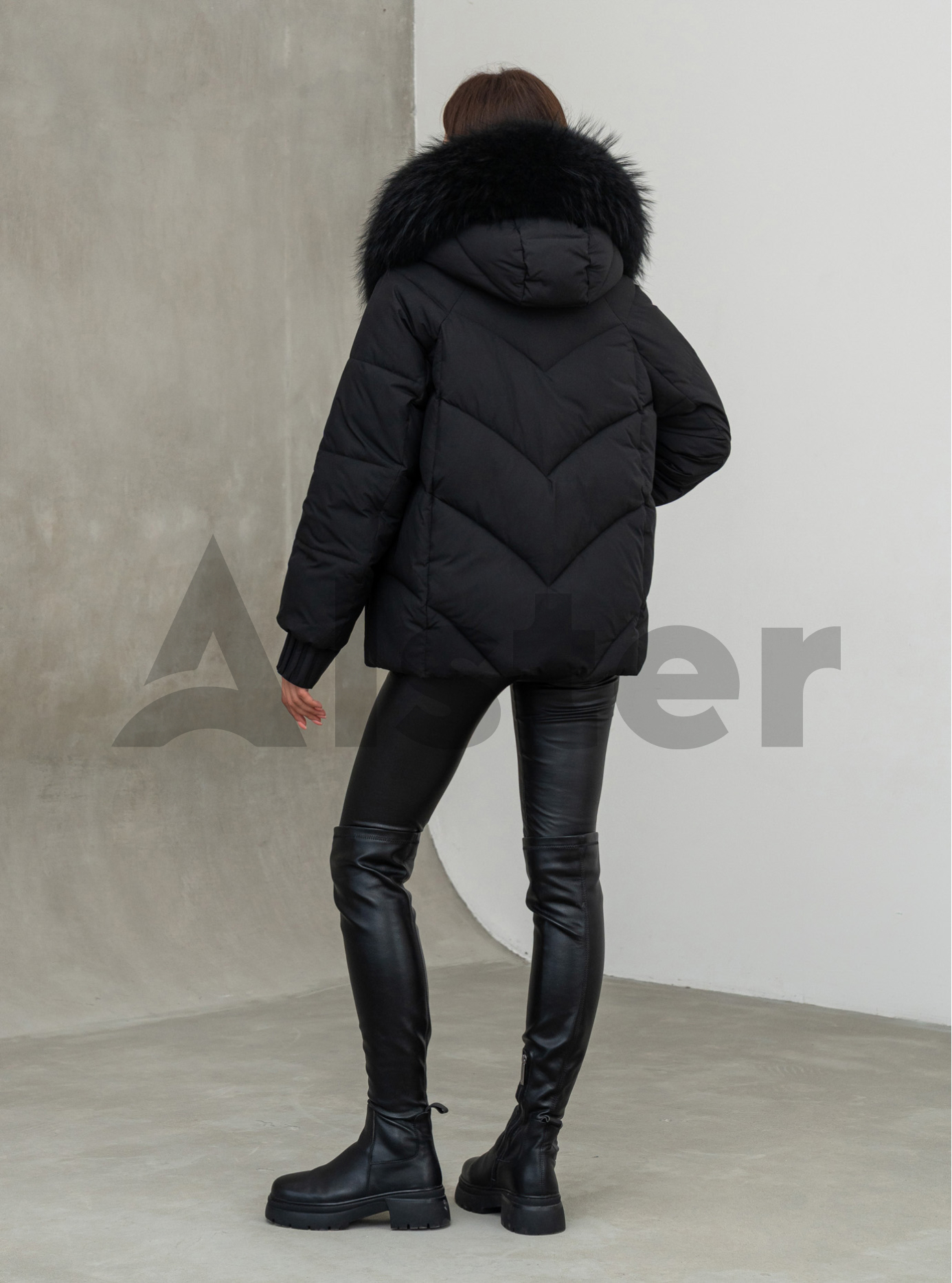 Женская куртка Olanmear 8868 с натуральным мехом Чёрный 2XL (25OLN8868-10): фото - Alster.ua