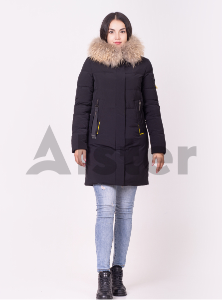 Куртка зимняя длинная прямого фасона с мехом