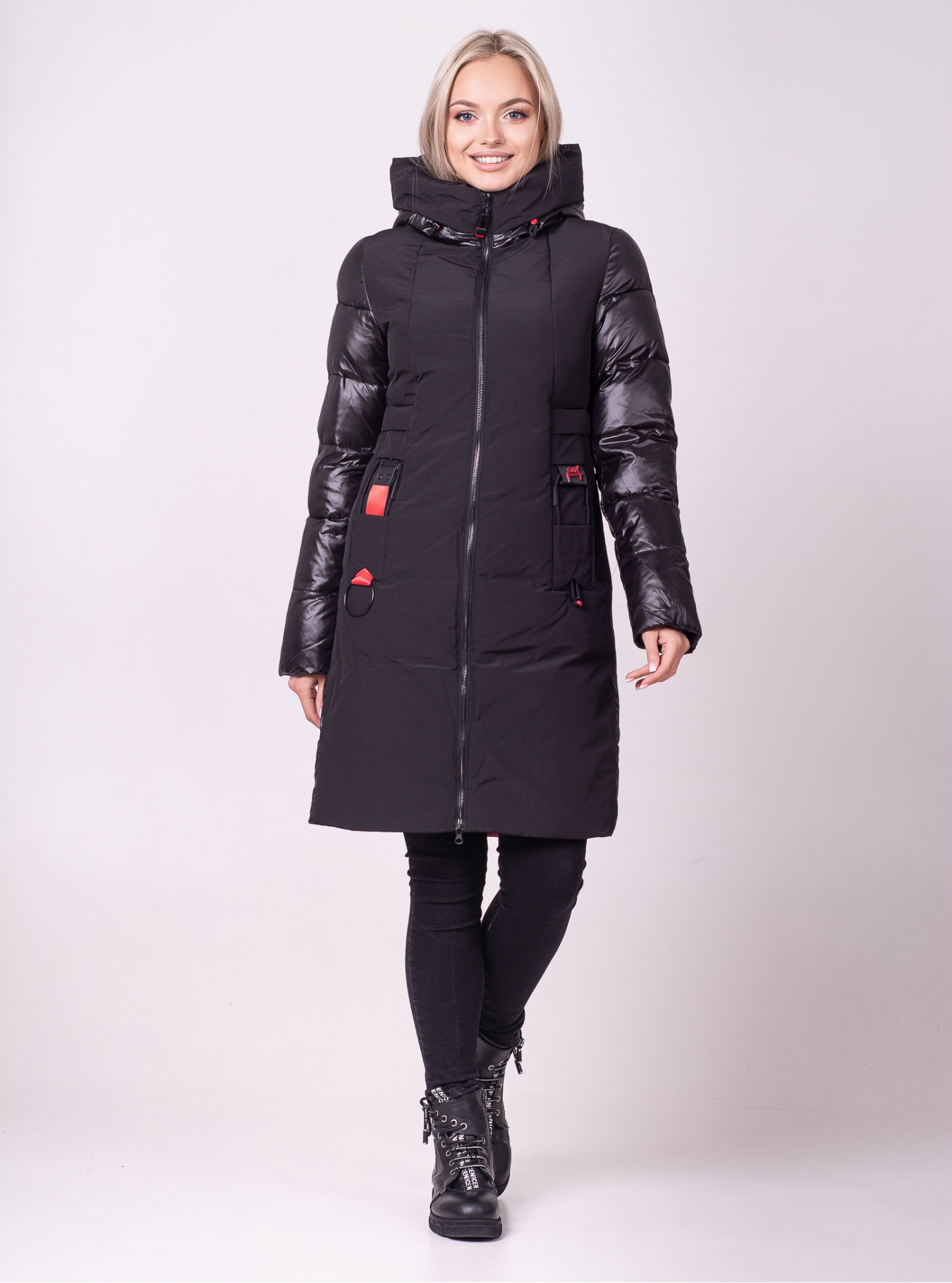 Куртка зимняя длинная прямого фасона Чёрный 2XL (07-VP201216): фото - Alster.ua
