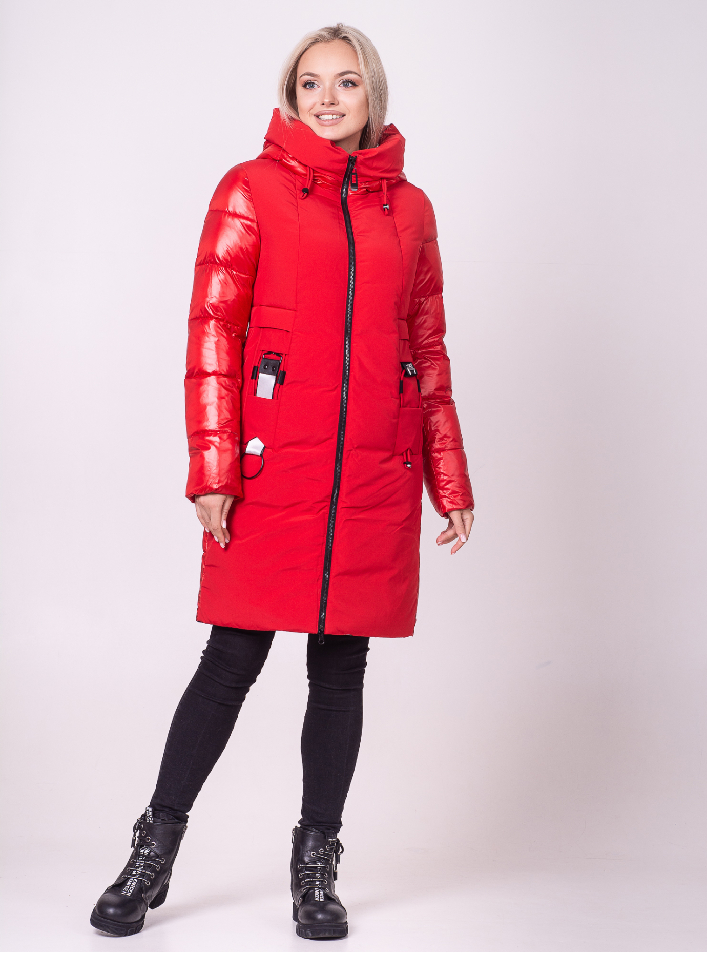 Куртка зимняя длинная прямого фасона Красный 2XL (07-VP201226): фото - Alster.ua
