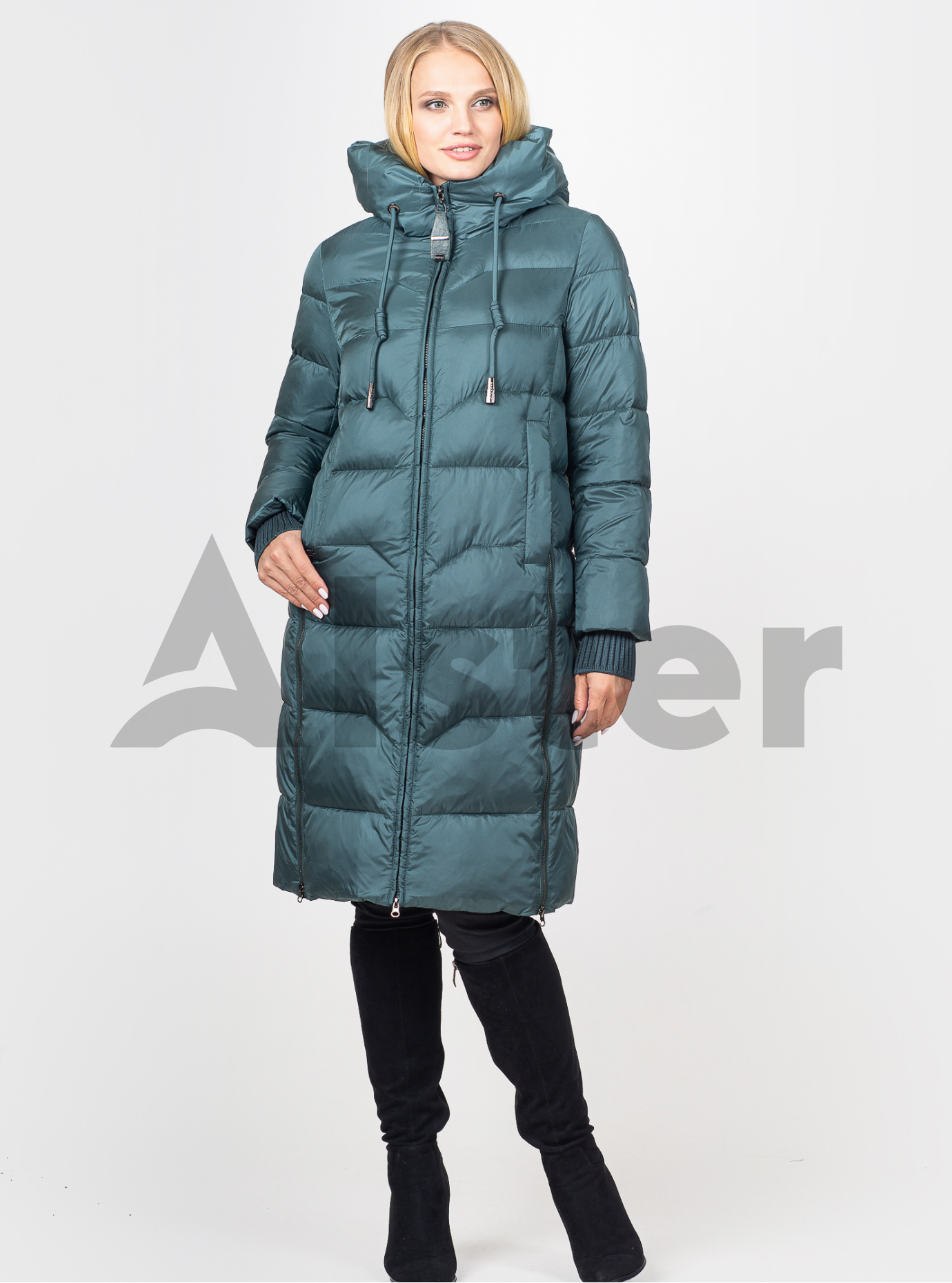 Куртка зимняя длинная прямого фасона Изумруд 5XL (07-VP201331): фото - Alster.ua