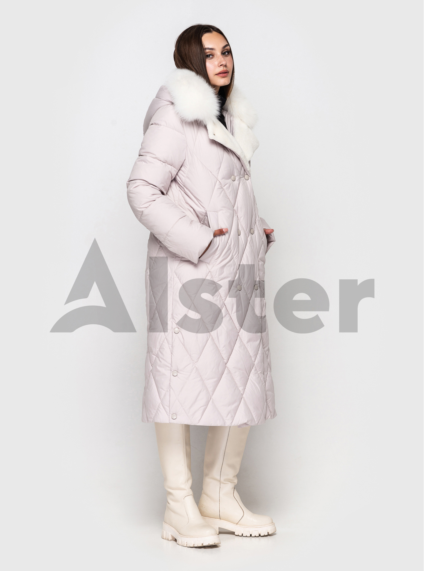 Длинное зимнее пальто QARLEVAR с мехом Молочный 46 (QRL6-878-09): фото - Alster.ua Длинное зимнее пальто QARLEVAR с мехом Молочный 46 (QRL6-878-09): фото - Alster.ua