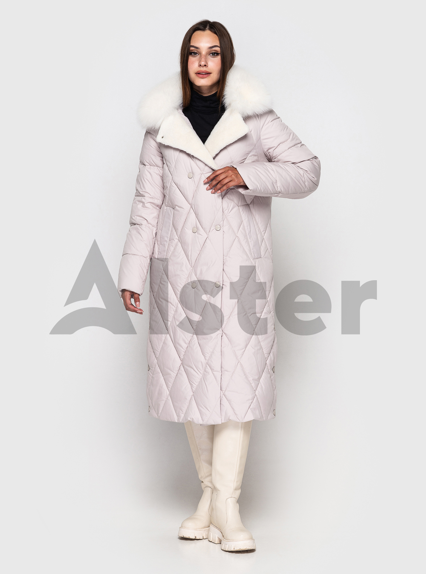 Длинное зимнее пальто QARLEVAR с мехом Молочный 46 (QRL6-878-09): фото - Alster.ua Длинное зимнее пальто QARLEVAR с мехом Молочный 46 (QRL6-878-09): фото - Alster.ua