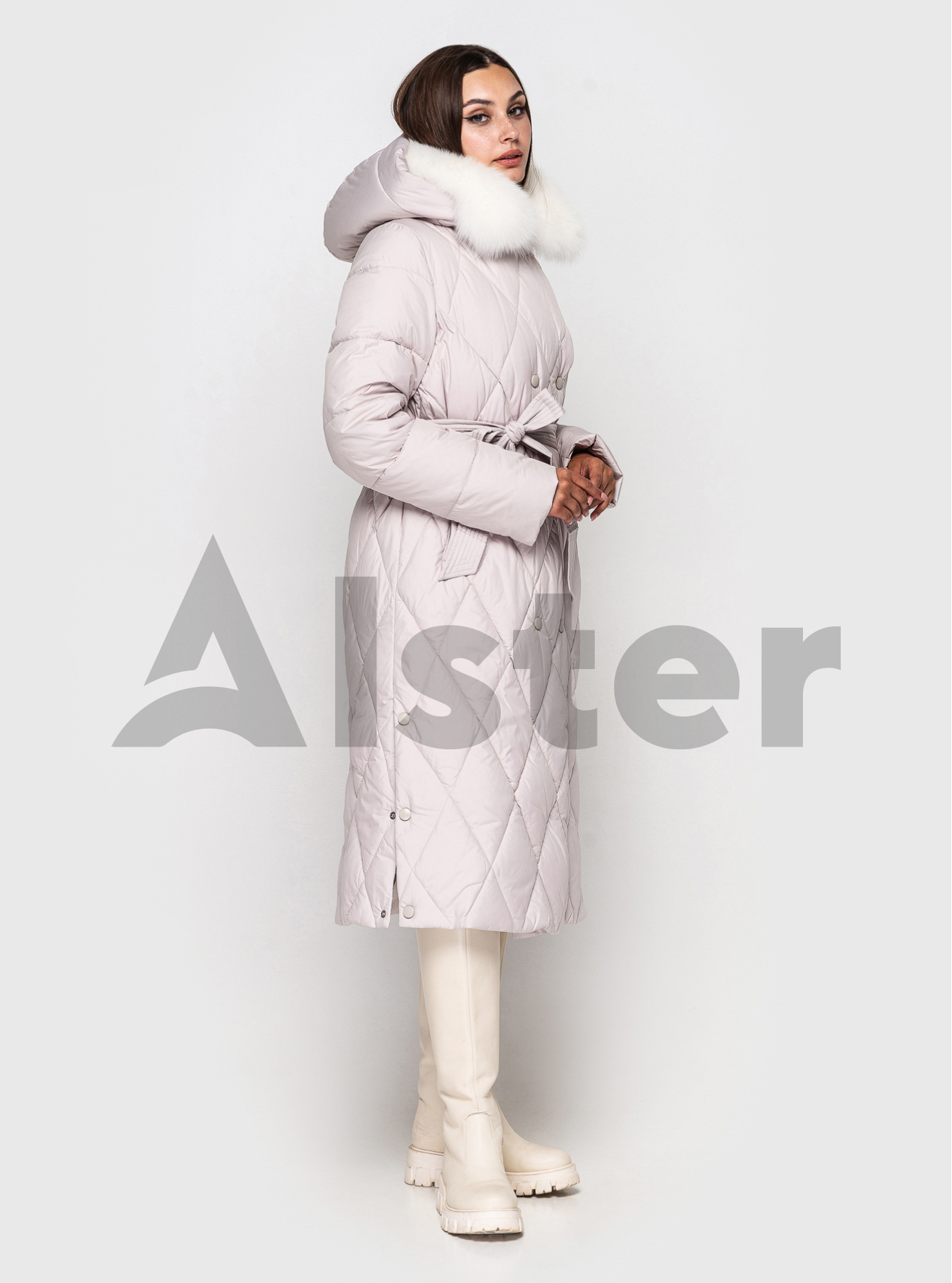 Длинное зимнее пальто QARLEVAR с мехом Молочный 46 (QRL6-878-09): фото - Alster.ua Длинное зимнее пальто QARLEVAR с мехом Молочный 46 (QRL6-878-09): фото - Alster.ua
