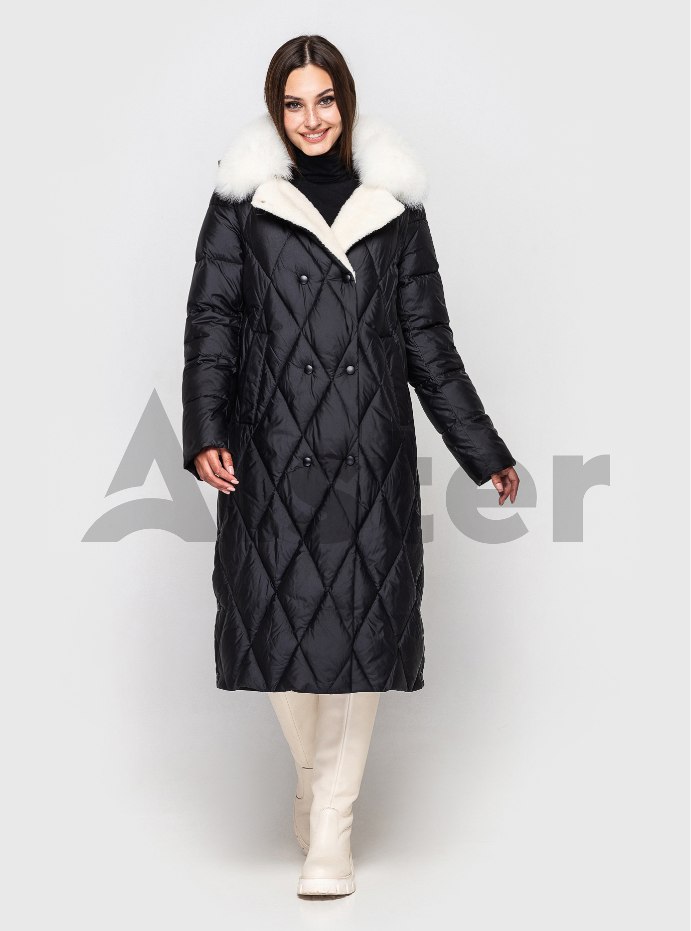 Длинное зимнее пальто QARLEVAR с мехом Чёрный 50 (QRL6-878-05): фото - Alster.ua Длинное зимнее пальто QARLEVAR с мехом Чёрный 50 (QRL6-878-05): фото - Alster.ua