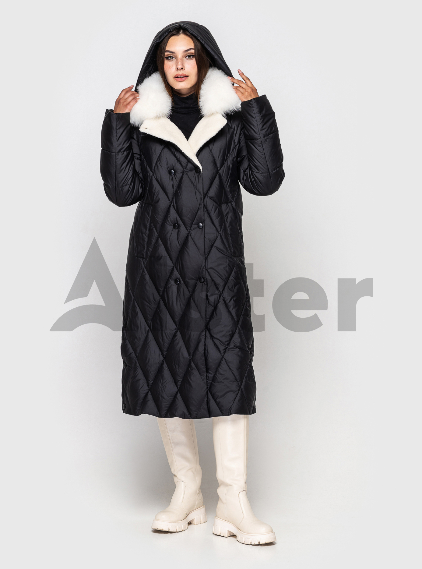 Длинное зимнее пальто QARLEVAR с мехом Чёрный 50 (QRL6-878-05): фото - Alster.ua Длинное зимнее пальто QARLEVAR с мехом Чёрный 50 (QRL6-878-05): фото - Alster.ua
