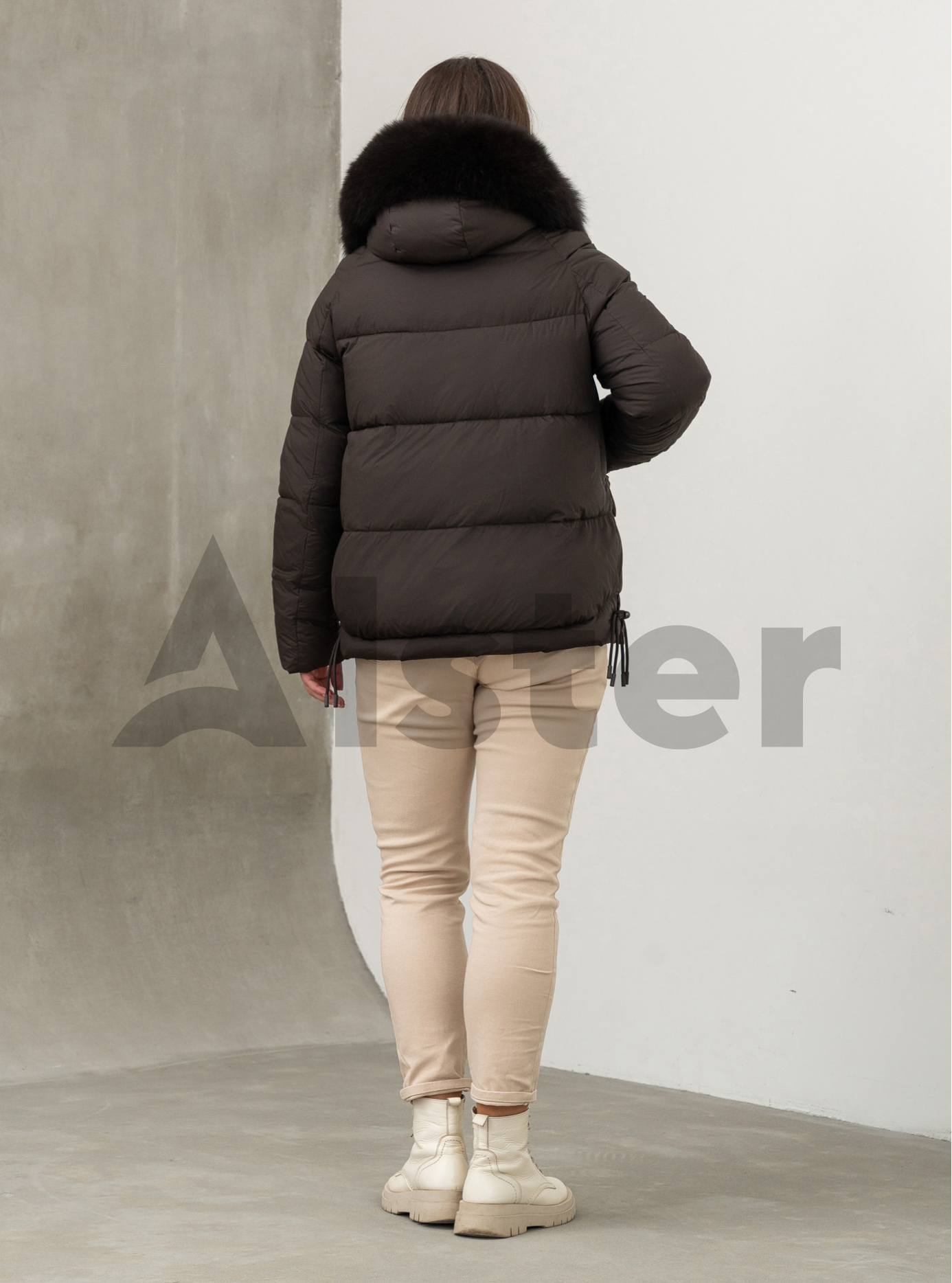 Женская зимняя куртка с мехом QARLEVAR 7007-1 Шоколадный 48 (QRL7007-1-45): фото - Alster.ua