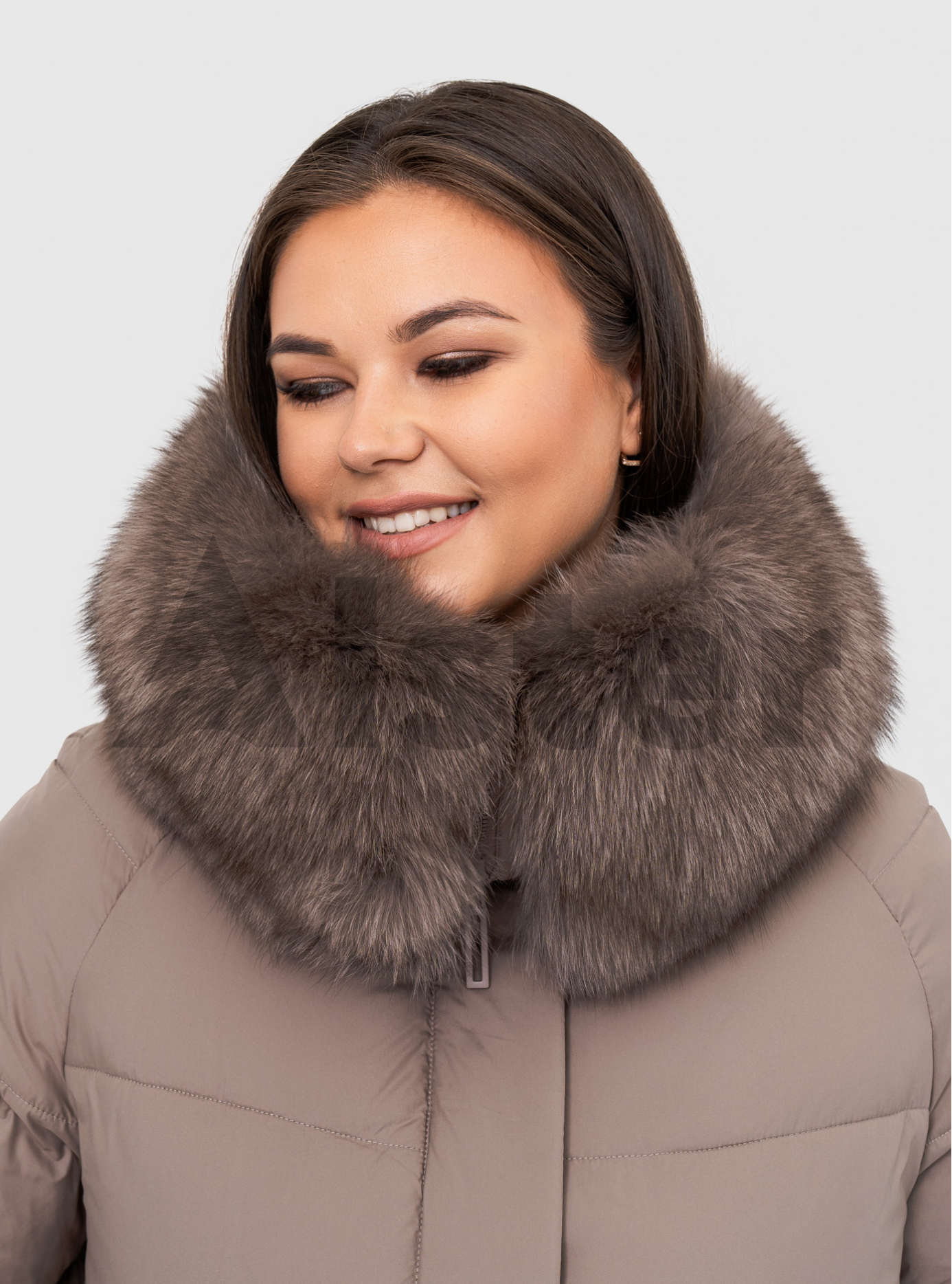 Женская зимняя куртка с мехом QARLEVAR 7007-1 Какао 48 (QRL7007-1-21): фото - Alster.ua