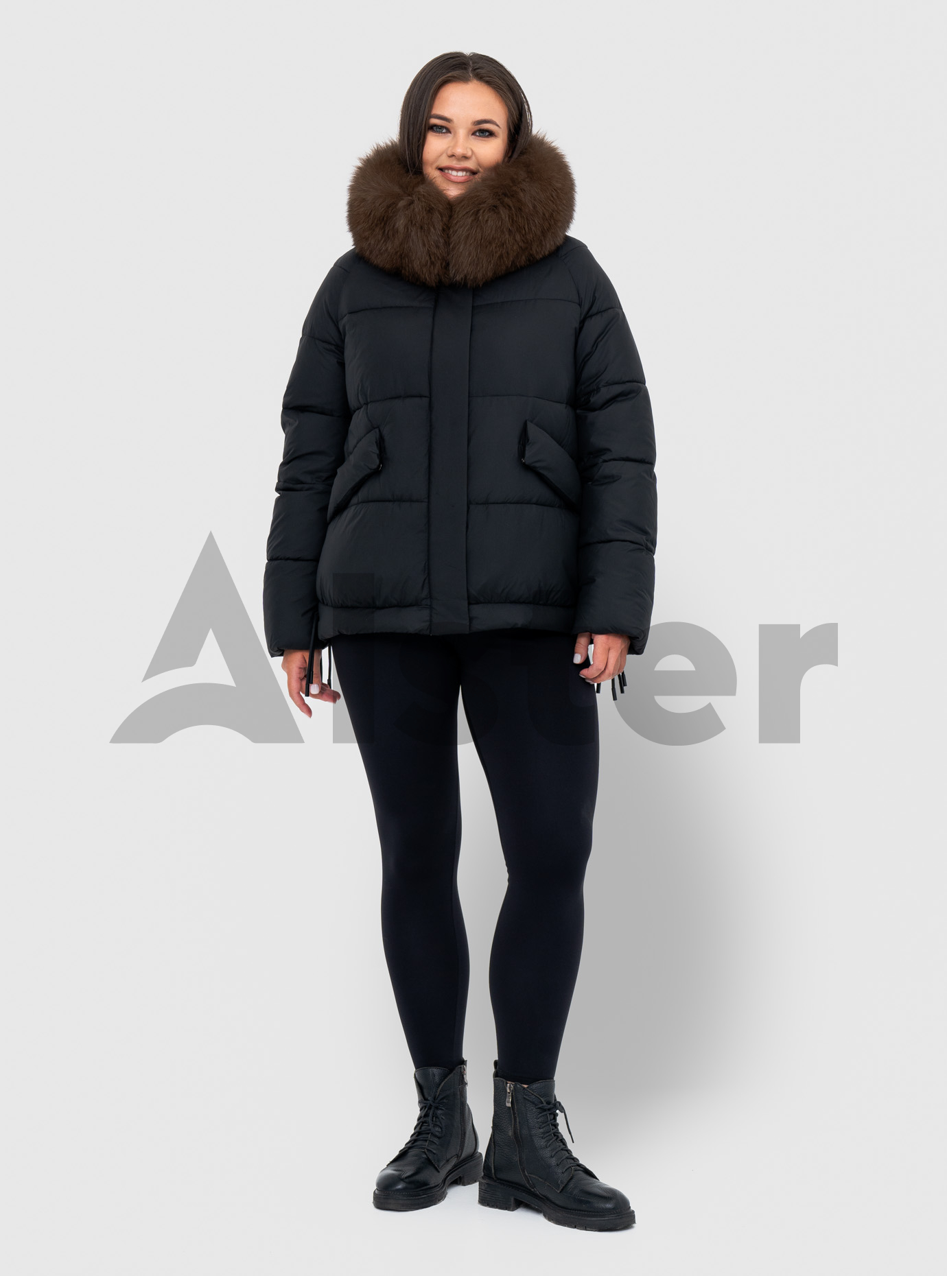 Женская зимняя куртка с мехом QARLEVAR 7007-1 Чёрный 56 (QRL7007-1-05): фото - Alster.ua