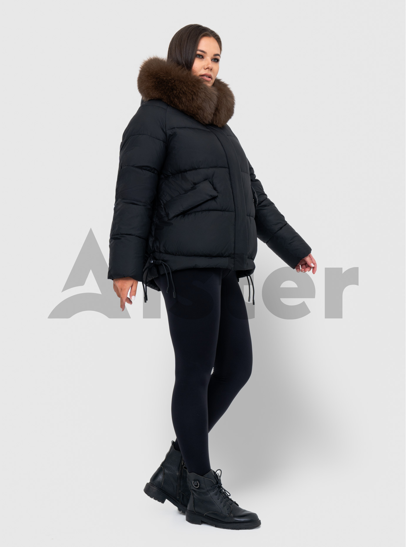 Женская зимняя куртка с мехом QARLEVAR 7007-1 Чёрный 56 (QRL7007-1-05): фото - Alster.ua