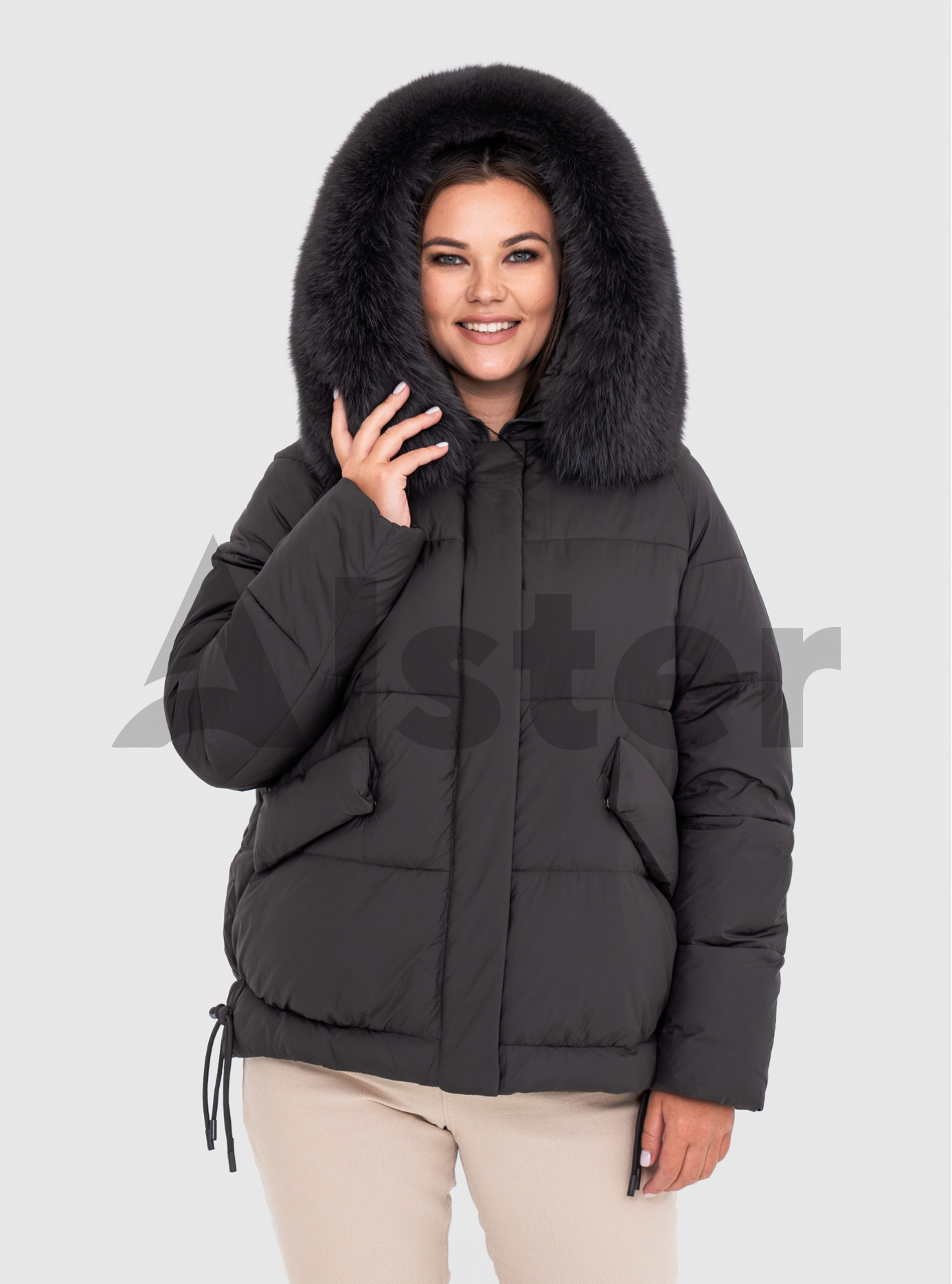 Женская зимняя куртка с мехом QARLEVAR 7007-1 Графитовый 48 (QRL7007-1-26): фото - Alster.ua