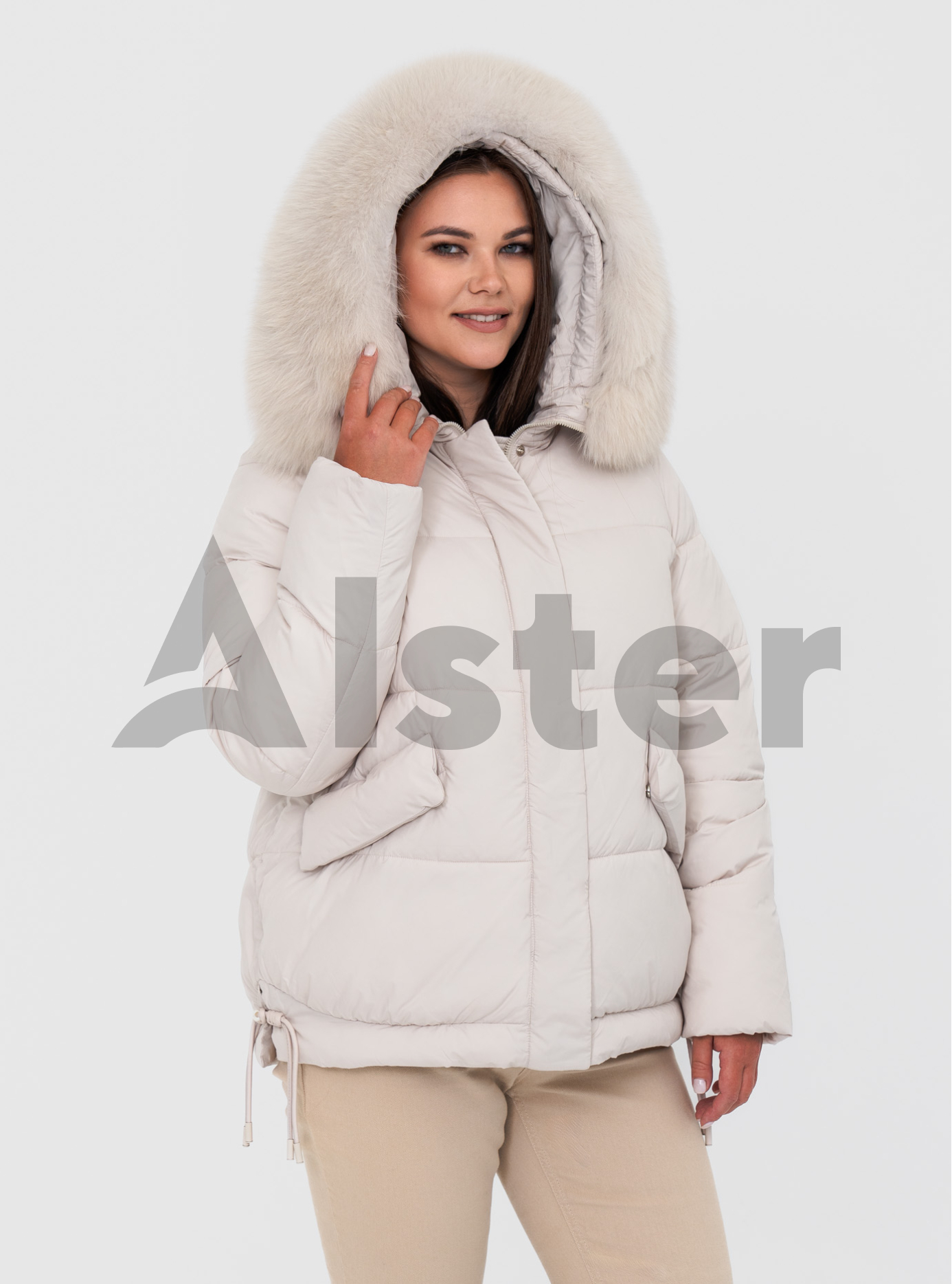 Женская зимняя куртка с мехом QARLEVAR 7007-1 Молоко 52 (QRL7007-1-08): фото - Alster.ua