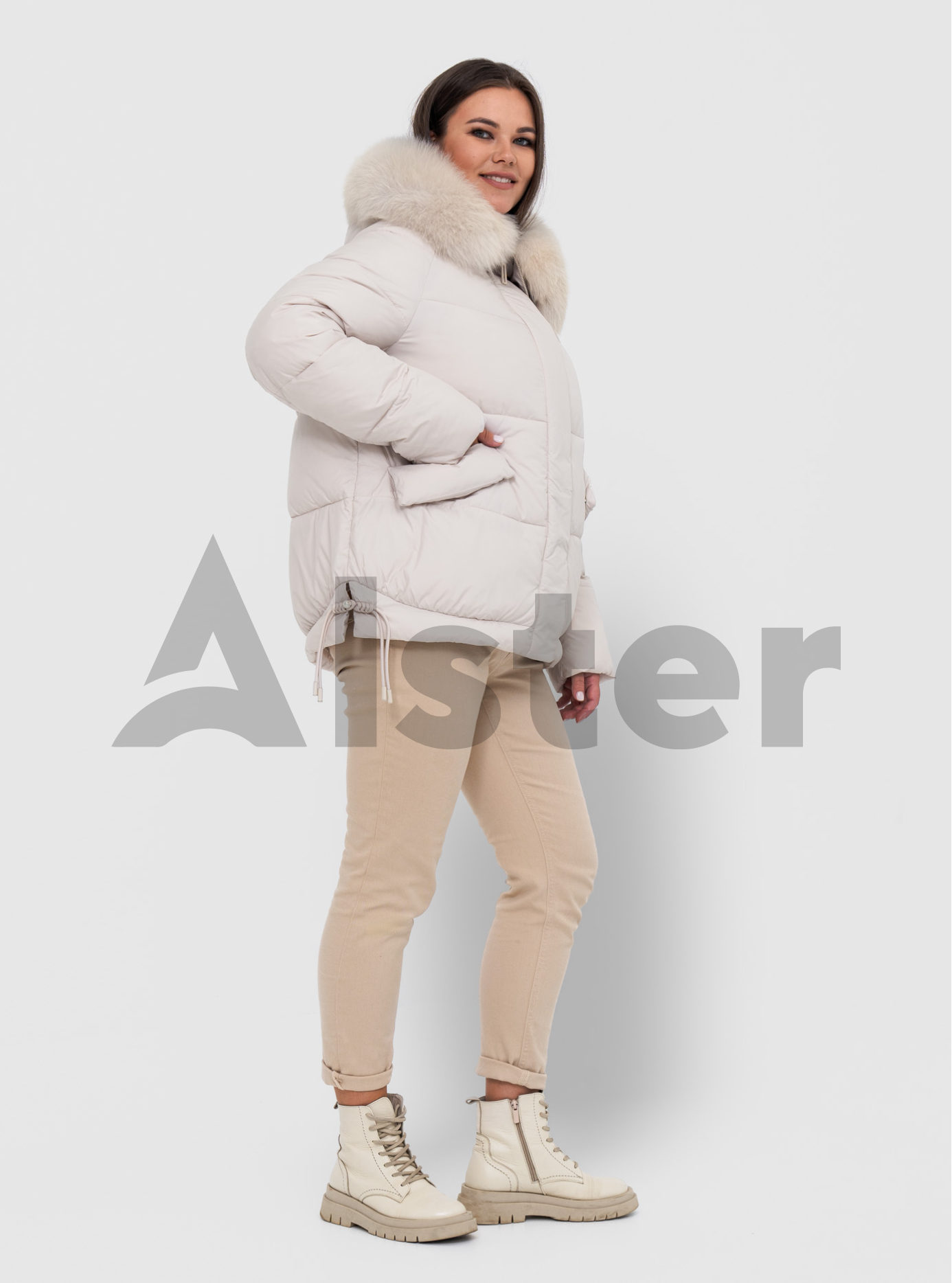 Женская зимняя куртка с мехом QARLEVAR 7007-1 Молоко 52 (QRL7007-1-08): фото - Alster.ua