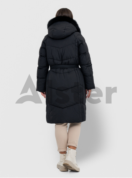 Зимнее длинное женское пальто QARLEVAR 7016 с мехом