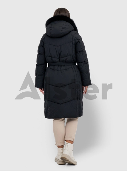 Зимнее длинное женское пальто QARLEVAR 7016 с мехом