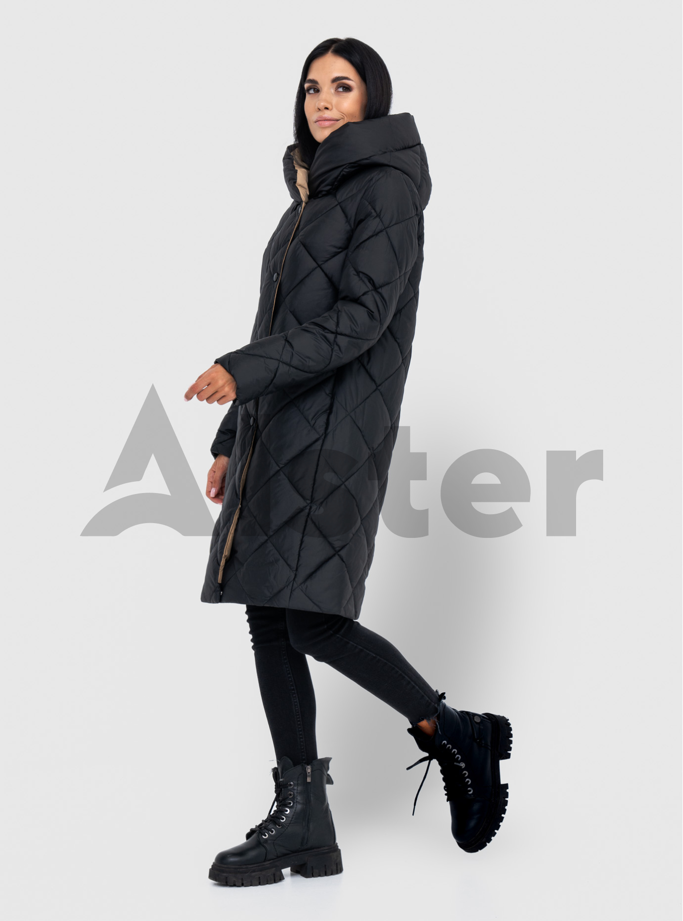 Женское зимнее стеганое пальто Qarlevar 833 Чёрный 46 (QRL833k-03): фото - Alster.ua