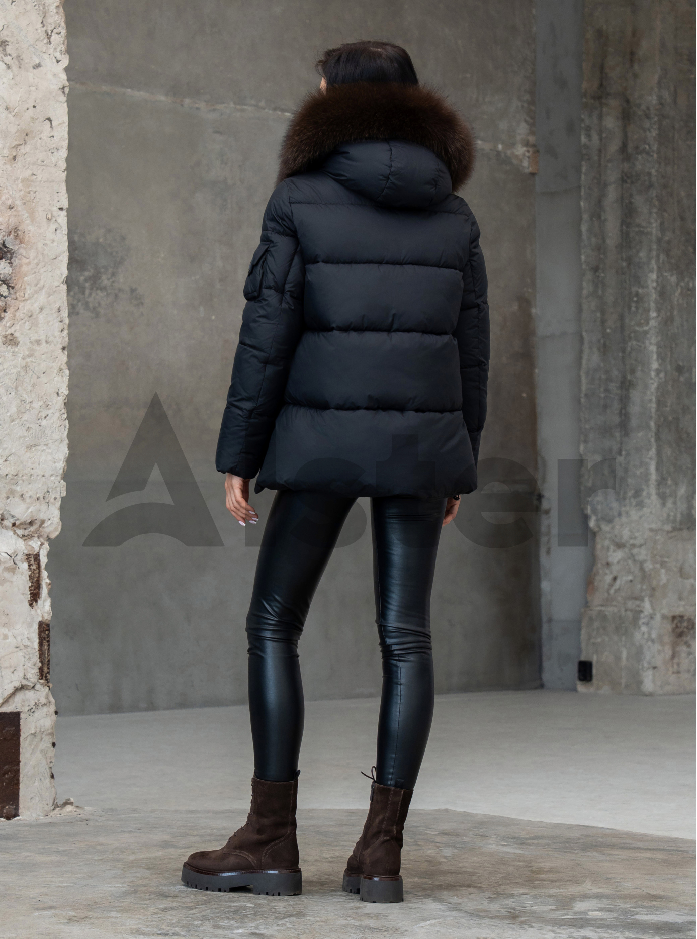 Женская зимняя куртка с мехом QARLEVAR 590 Чёрный 50 (25QRL590-05): фото - Alster.ua