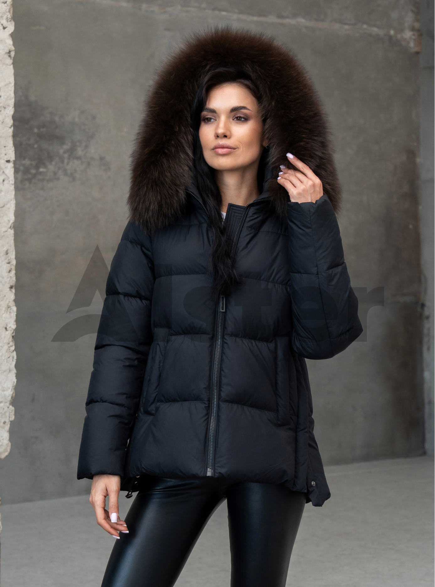 Женская зимняя куртка с мехом QARLEVAR 590 Чёрный 50 (25QRL590-05): фото - Alster.ua