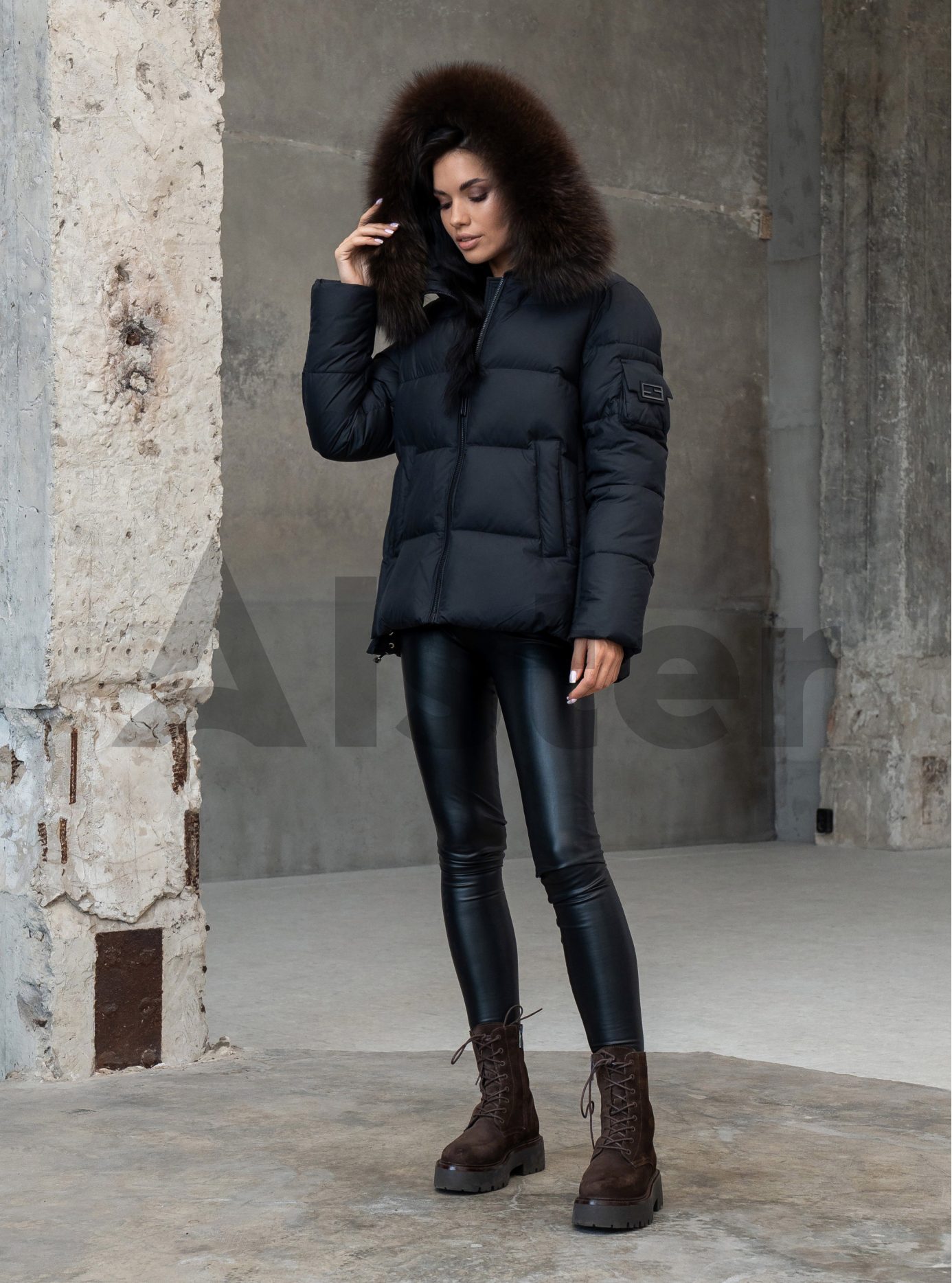 Женская зимняя куртка с мехом QARLEVAR 590 Чёрный 50 (25QRL590-05): фото - Alster.ua