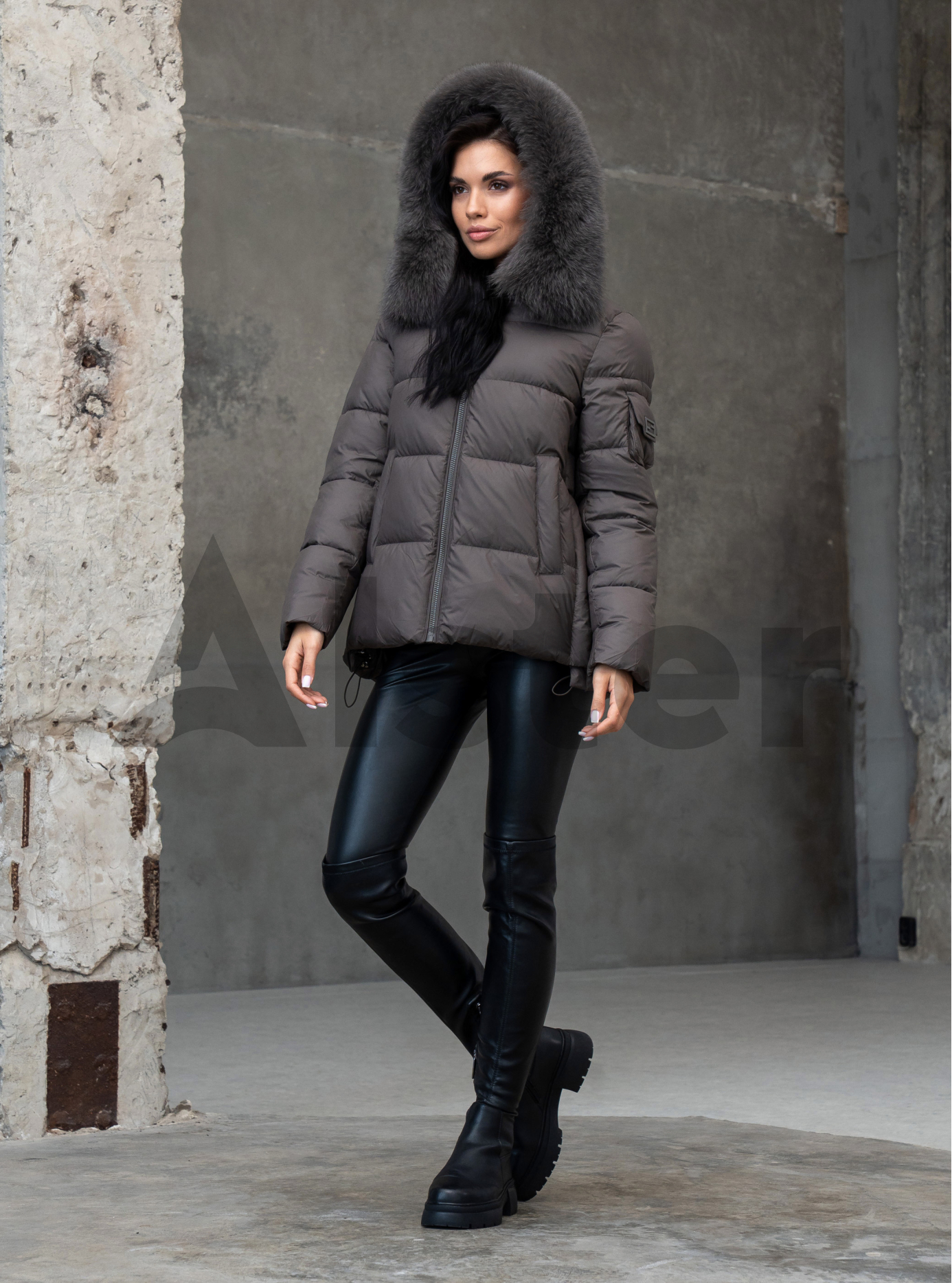 Женская зимняя куртка с мехом QARLEVAR 590 Графитовый 50 (25QRL590-10): фото - Alster.ua