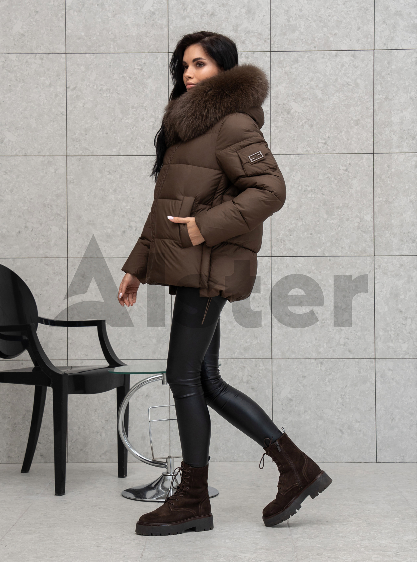 Женская зимняя куртка с мехом QARLEVAR 590 Кофейный 50 (25QRL590-15): фото - Alster.ua