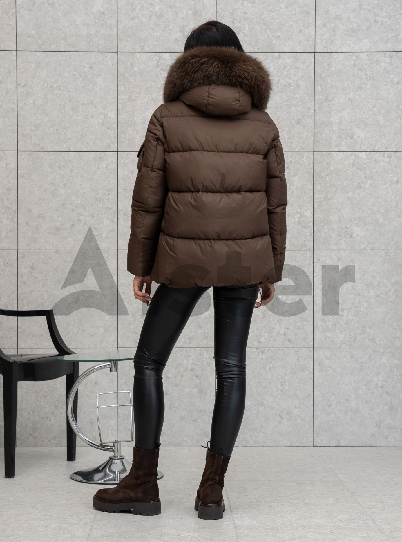 Женская зимняя куртка с мехом QARLEVAR 590 Кофейный 50 (25QRL590-15): фото - Alster.ua