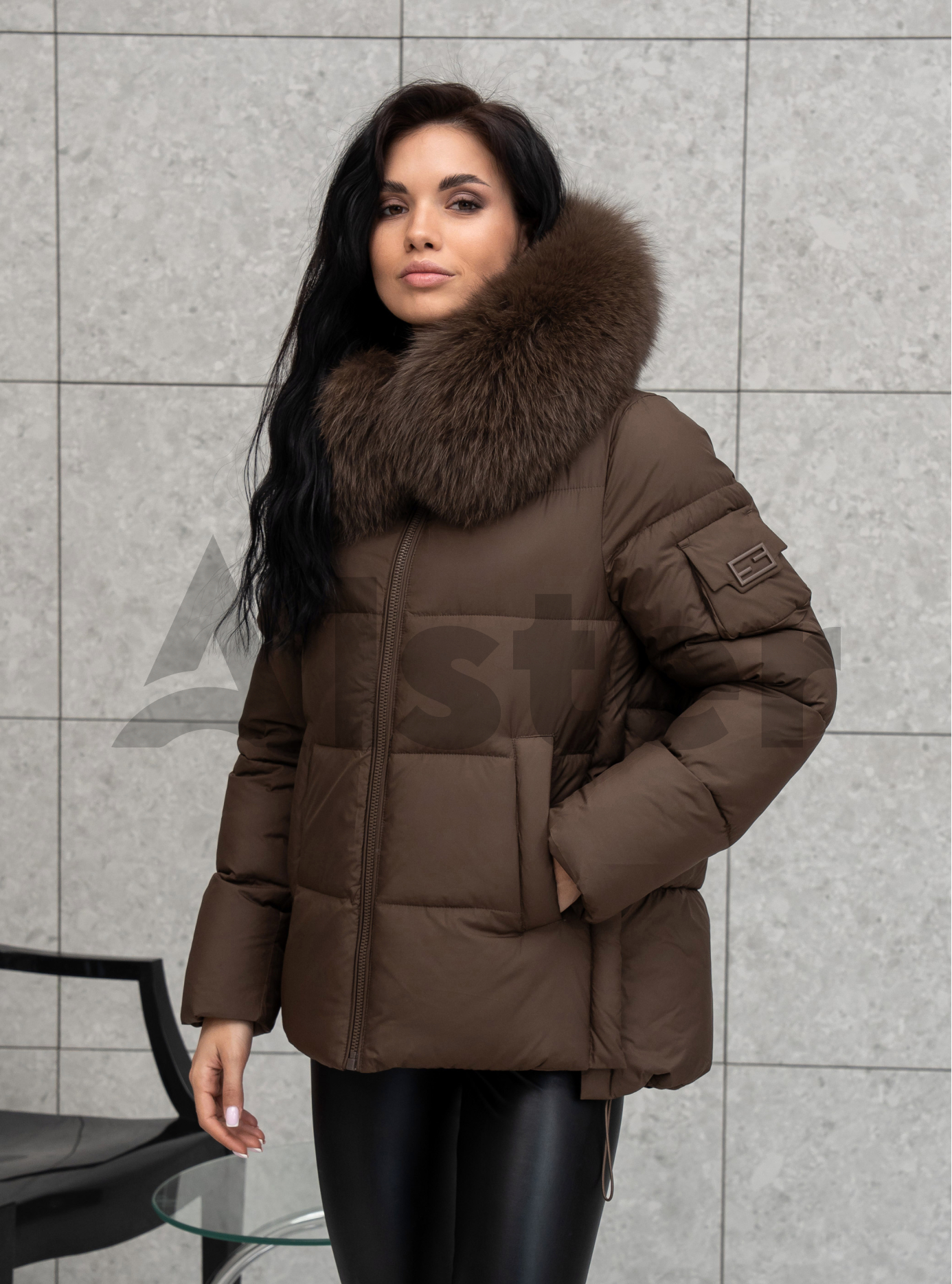 Женская зимняя куртка с мехом QARLEVAR 590 Кофейный 50 (25QRL590-15): фото - Alster.ua