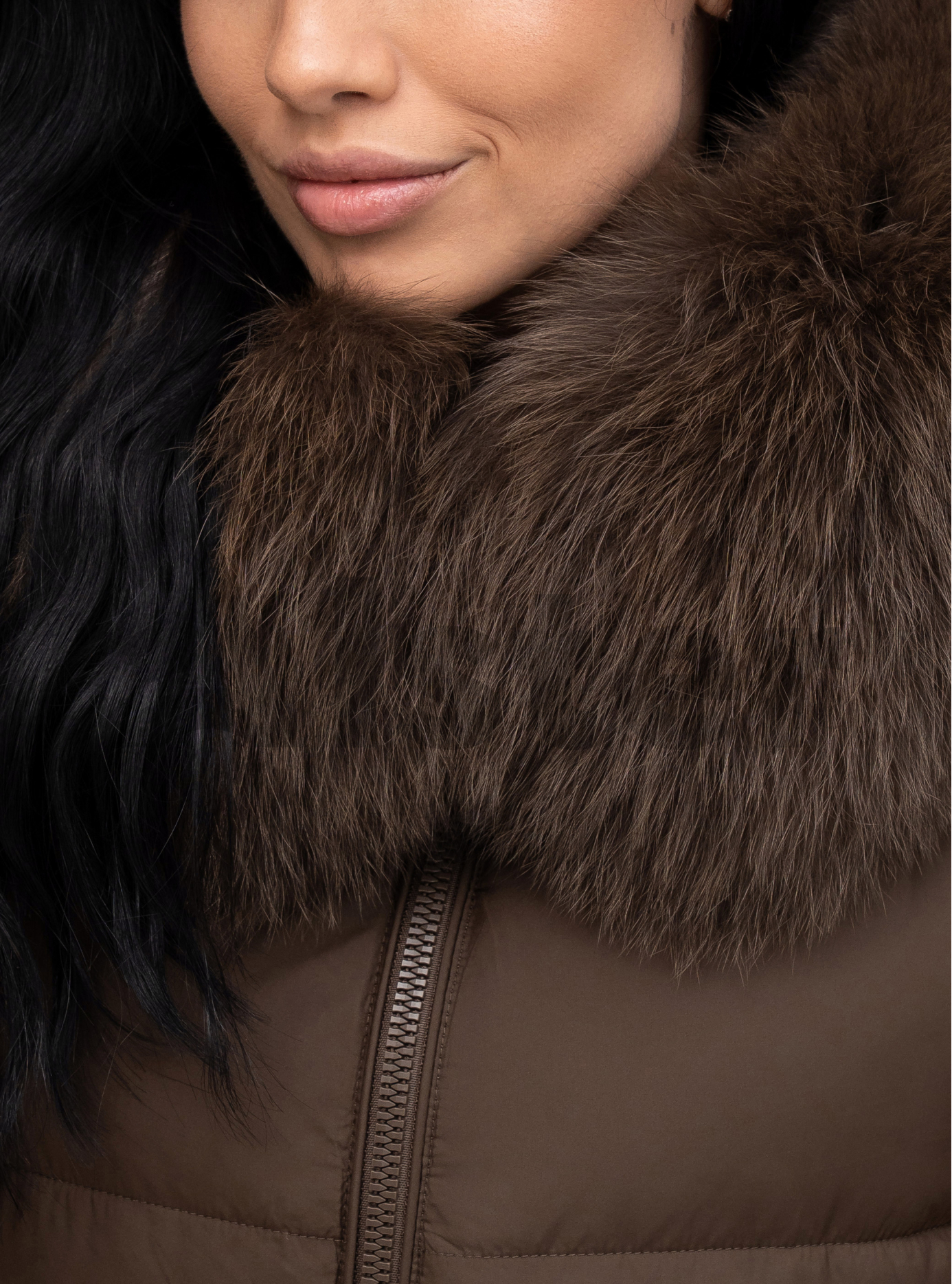 Женская зимняя куртка с мехом QARLEVAR 590 Кофейный 50 (25QRL590-15): фото - Alster.ua