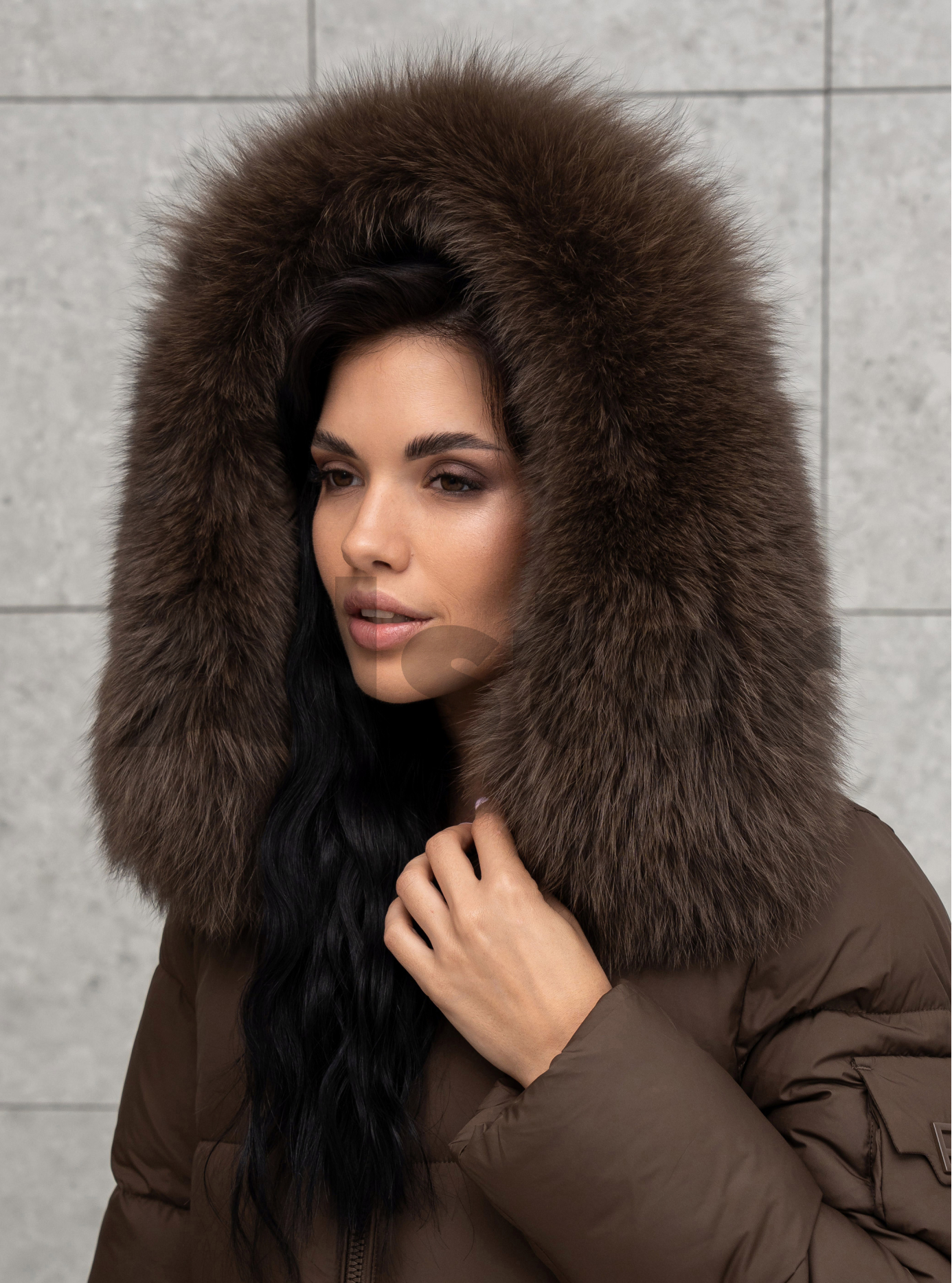 Женская зимняя куртка с мехом QARLEVAR 590 Кофейный 50 (25QRL590-15): фото - Alster.ua