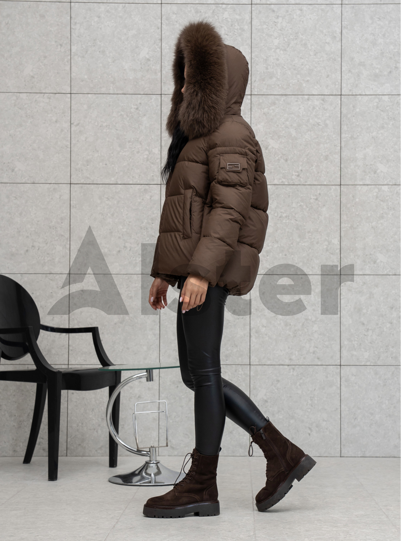 Женская зимняя куртка с мехом QARLEVAR 590 Кофейный 50 (25QRL590-15): фото - Alster.ua