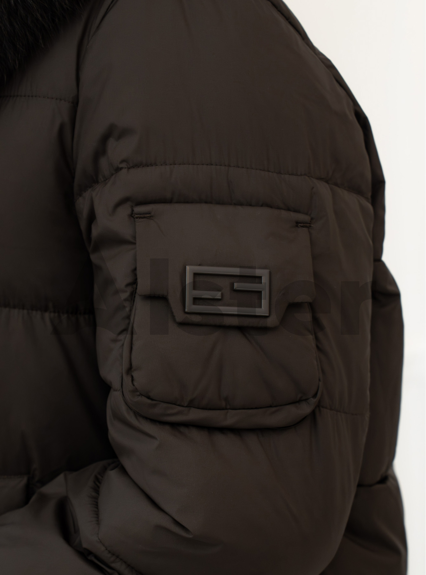 Женская зимняя куртка с мехом QARLEVAR 590 Шоколадный 50 (25QRL590-25): фото - Alster.ua