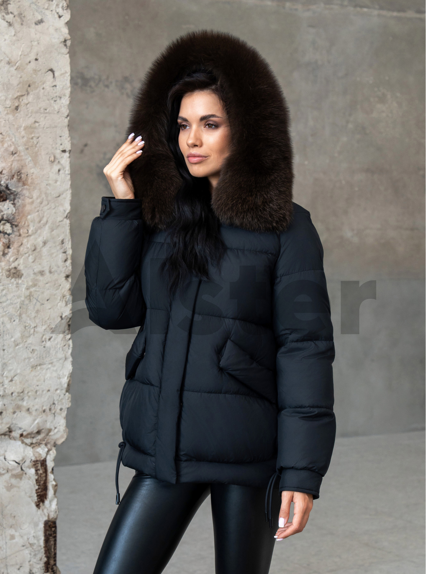 Женская зимняя куртка с мехом QARLEVAR 7007 Чёрный 48 (QRL7007-04): фото - Alster.ua