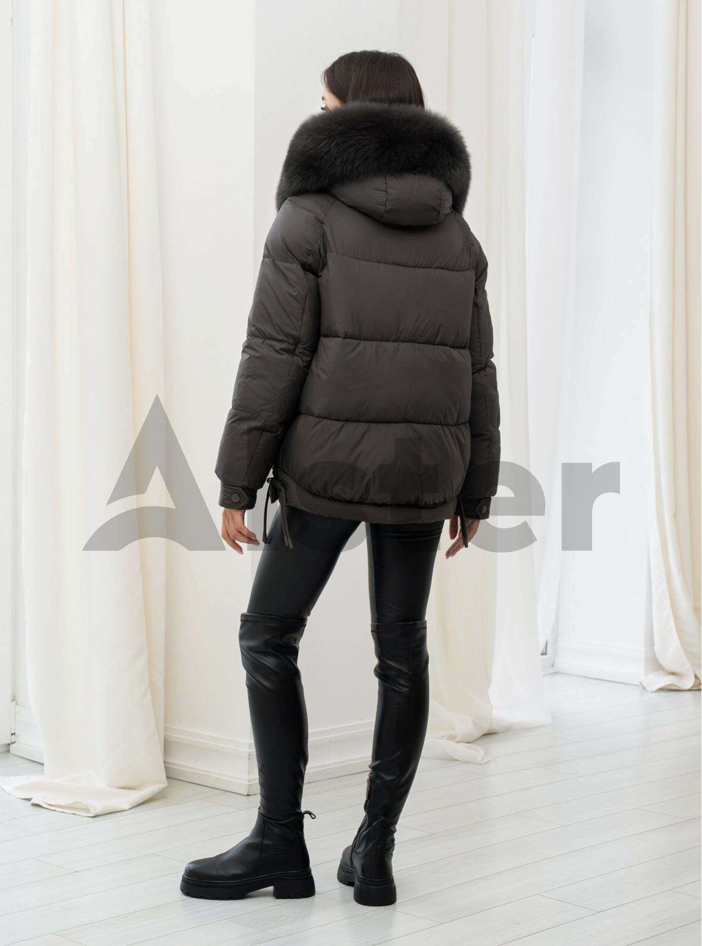 Женская зимняя куртка с мехом QARLEVAR 7007 Графитовый 50 (QRL7007-25): фото - Alster.ua