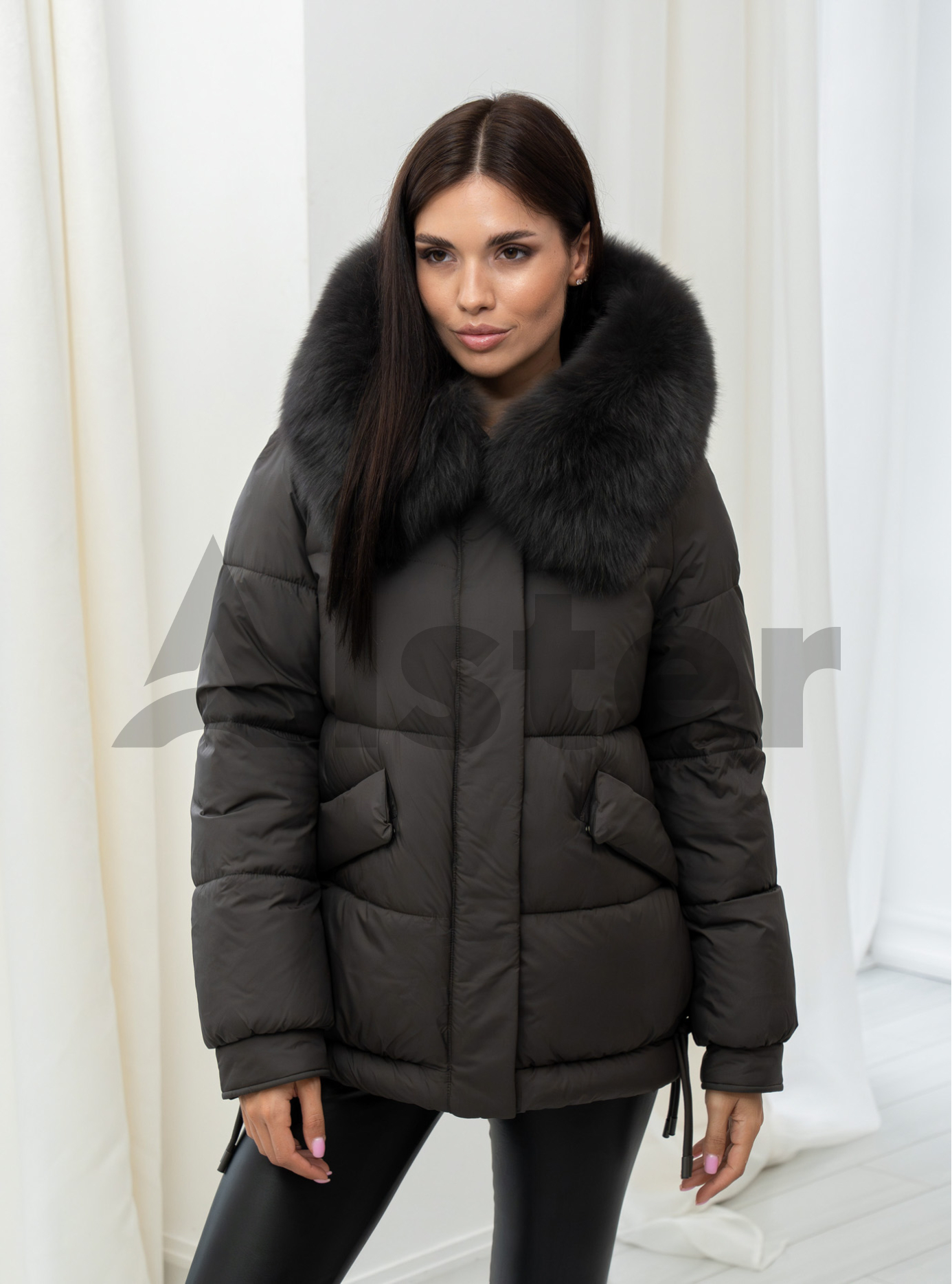 Женская зимняя куртка с мехом QARLEVAR 7007 Графитовый 50 (QRL7007-25): фото - Alster.ua