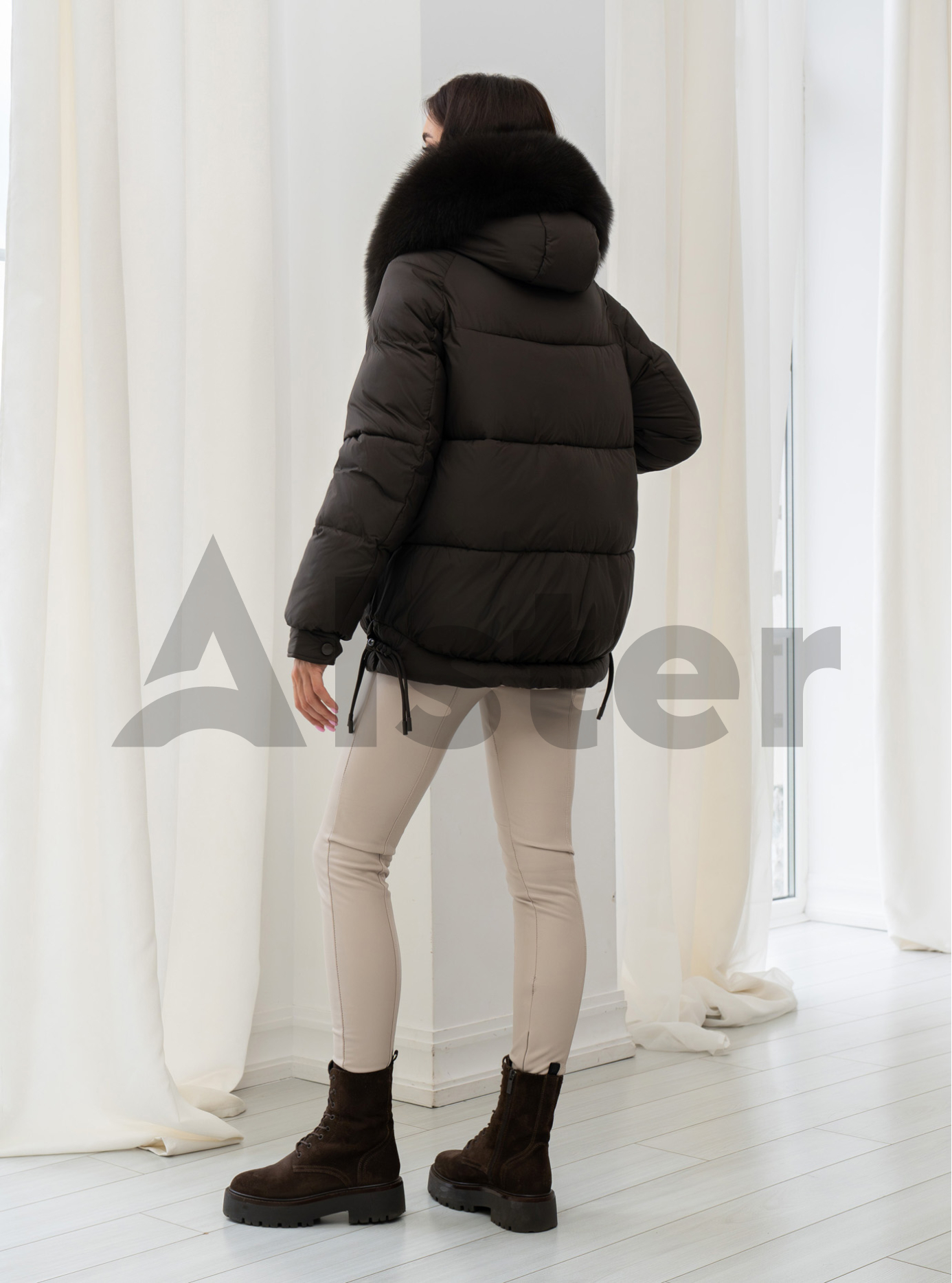 Женская зимняя куртка с мехом QARLEVAR 7007 Шоколадный 50 (QRL7007-44): фото - Alster.ua