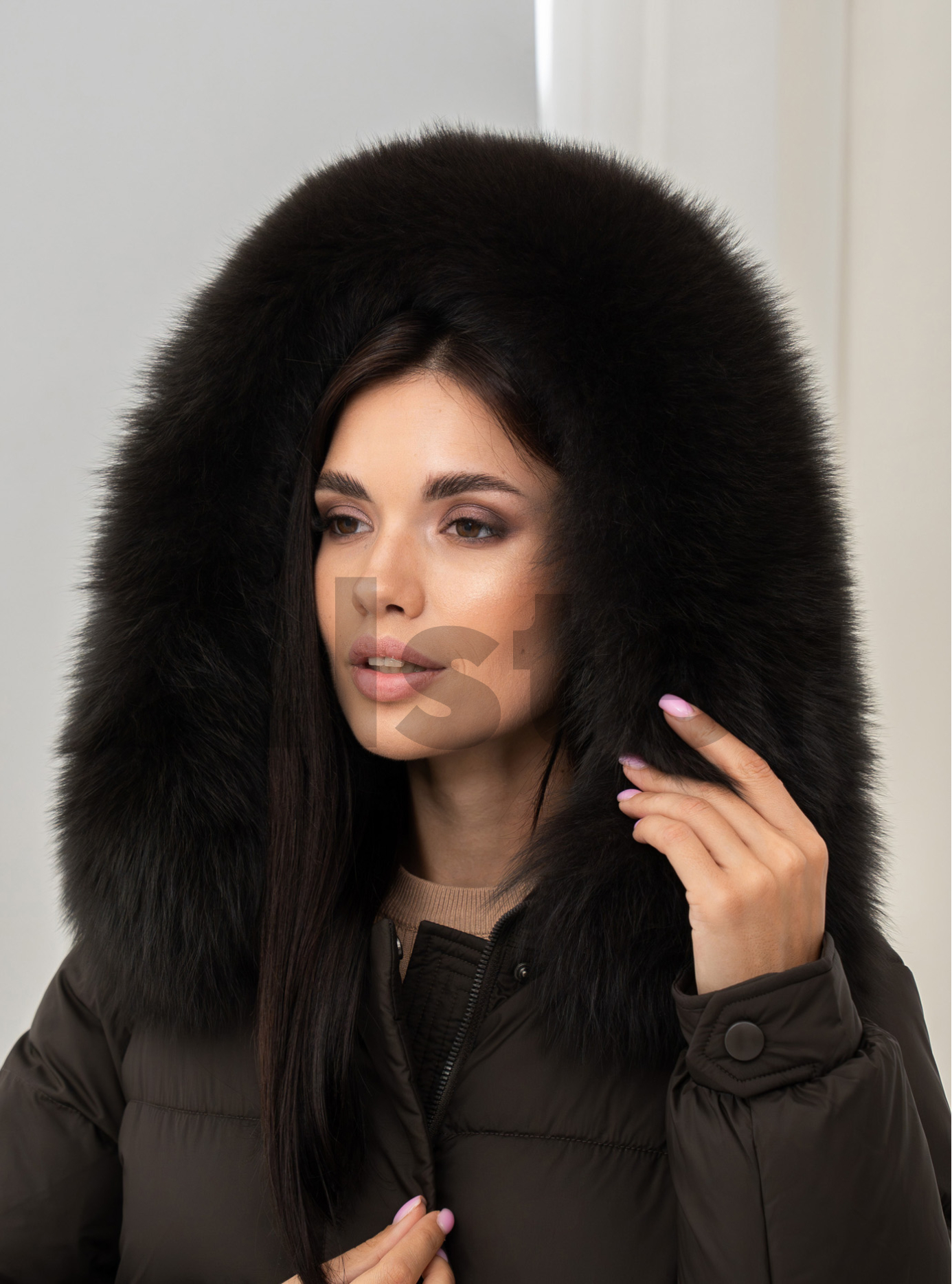 Женская зимняя куртка с мехом QARLEVAR 7007 Шоколадный 50 (QRL7007-44): фото - Alster.ua