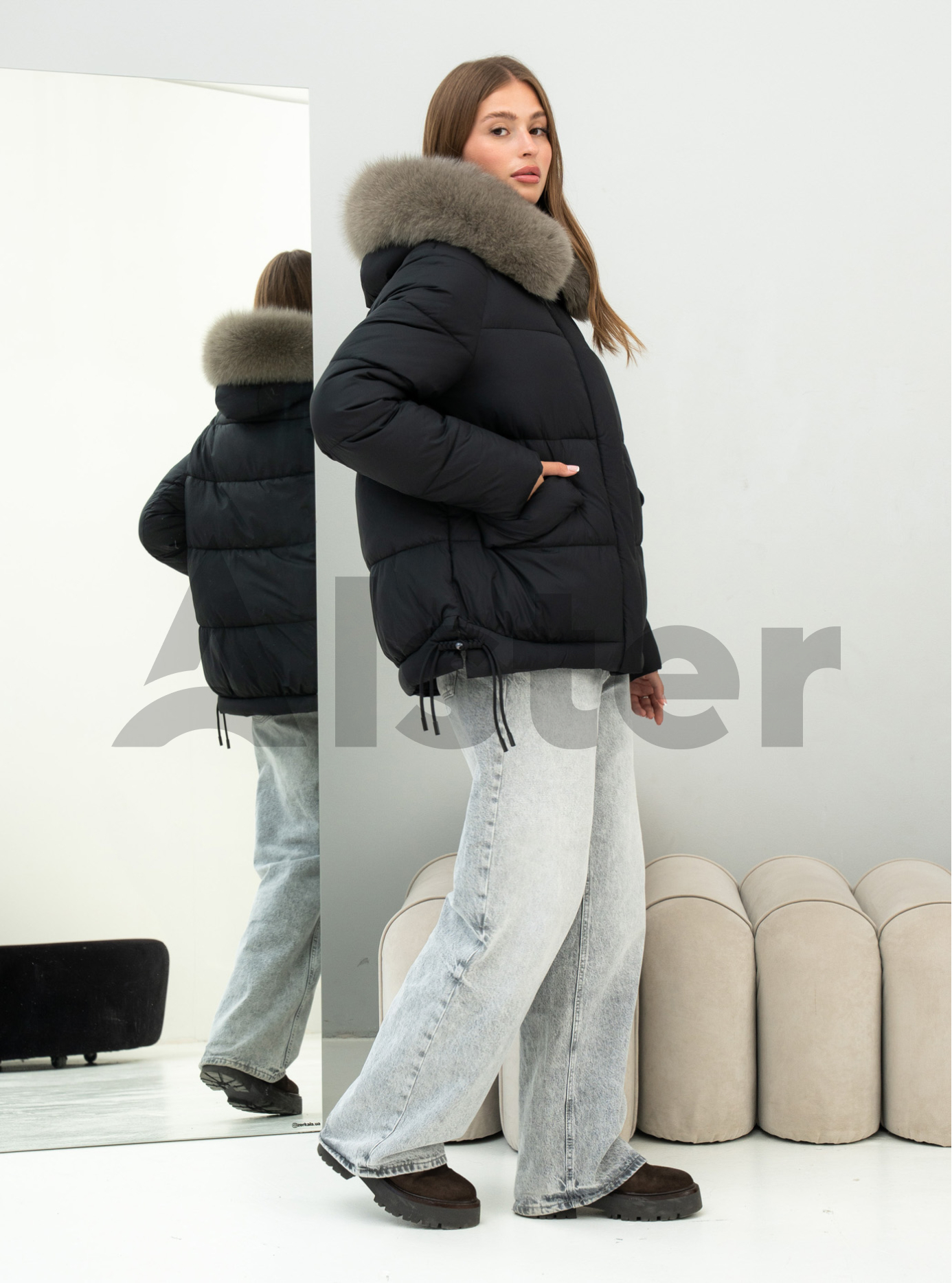 Женская зимняя куртка с мехом QARLEVAR 7007B Чёрный 52 (QRL7007B-03): фото - Alster.ua