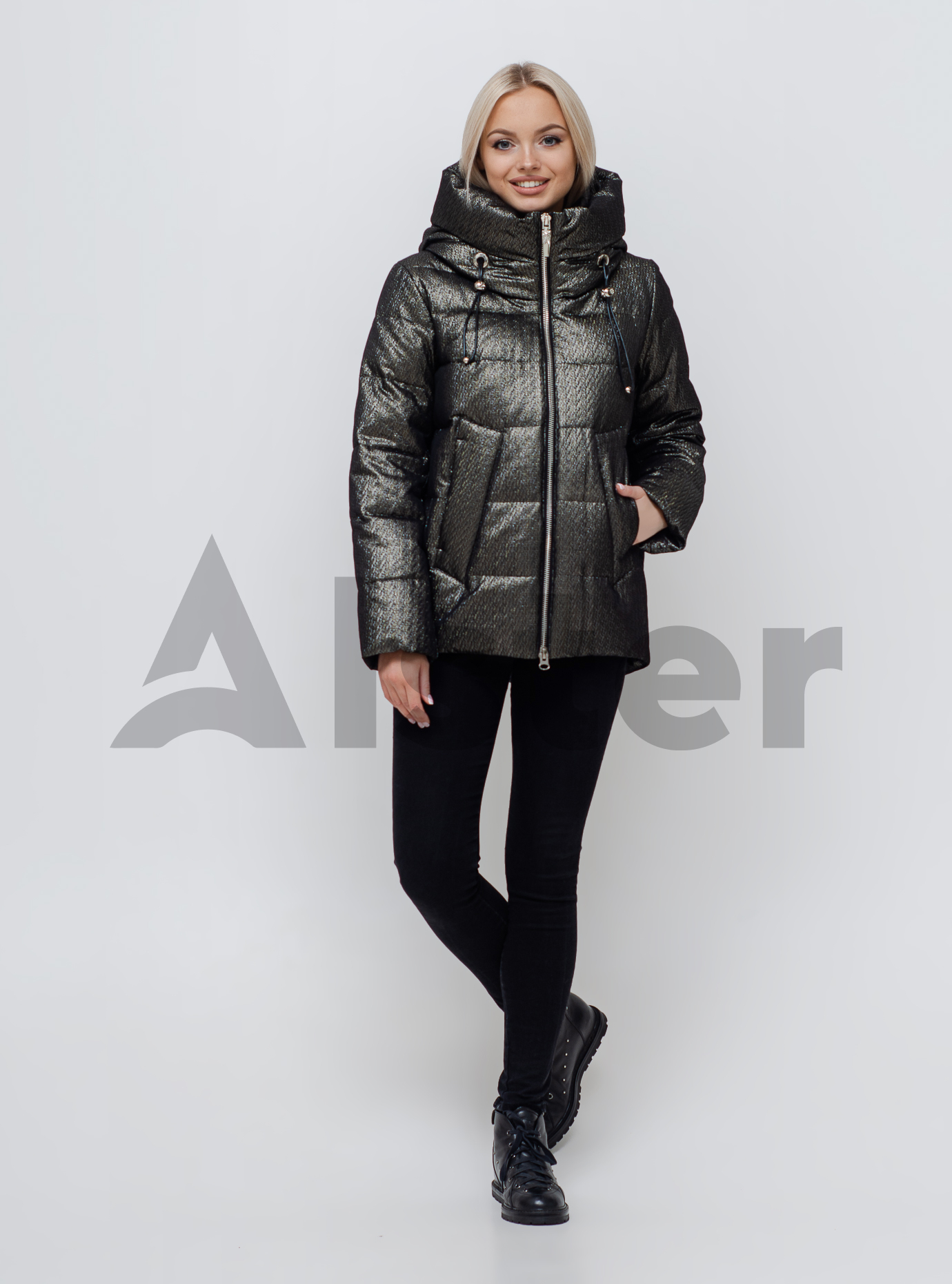 Пуховик женский с капюшоном Чёрный 2XL (06-KL201144): фото - Alster.ua