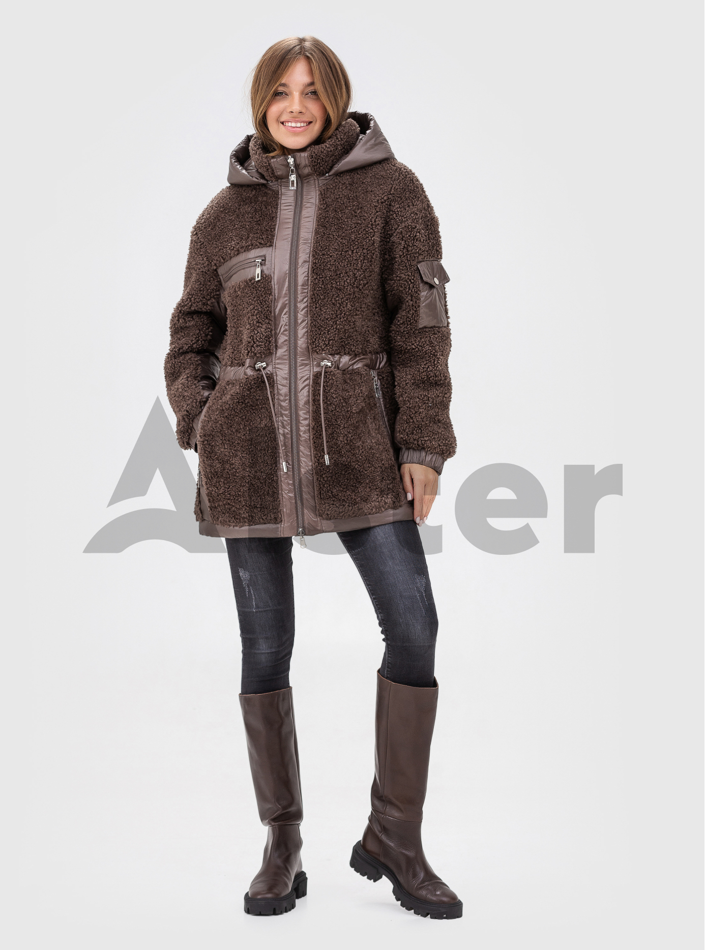 Двусторонняя шубка SNOW OWL Шоколадный L (21A640-23): фото - Alster.ua