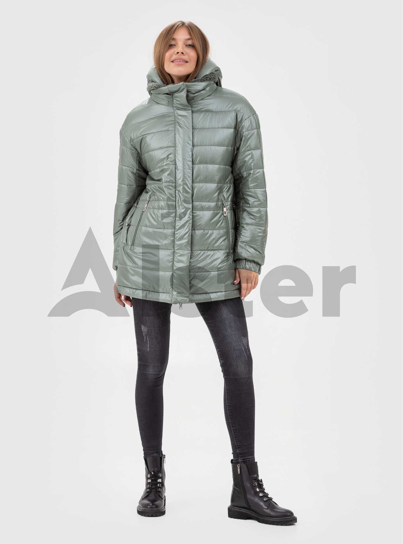 Двусторонняя шубка SNOW OWL Серо-зелёный 2XL (21A640-05): фото - Alster.ua