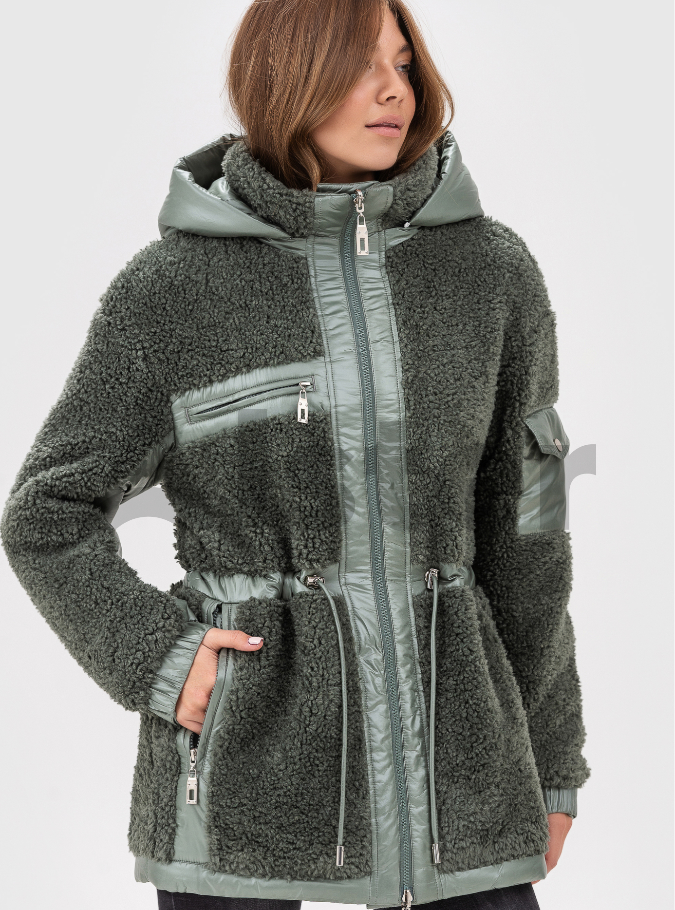 Двусторонняя шубка SNOW OWL Серо-зелёный 2XL (21A640-05): фото - Alster.ua