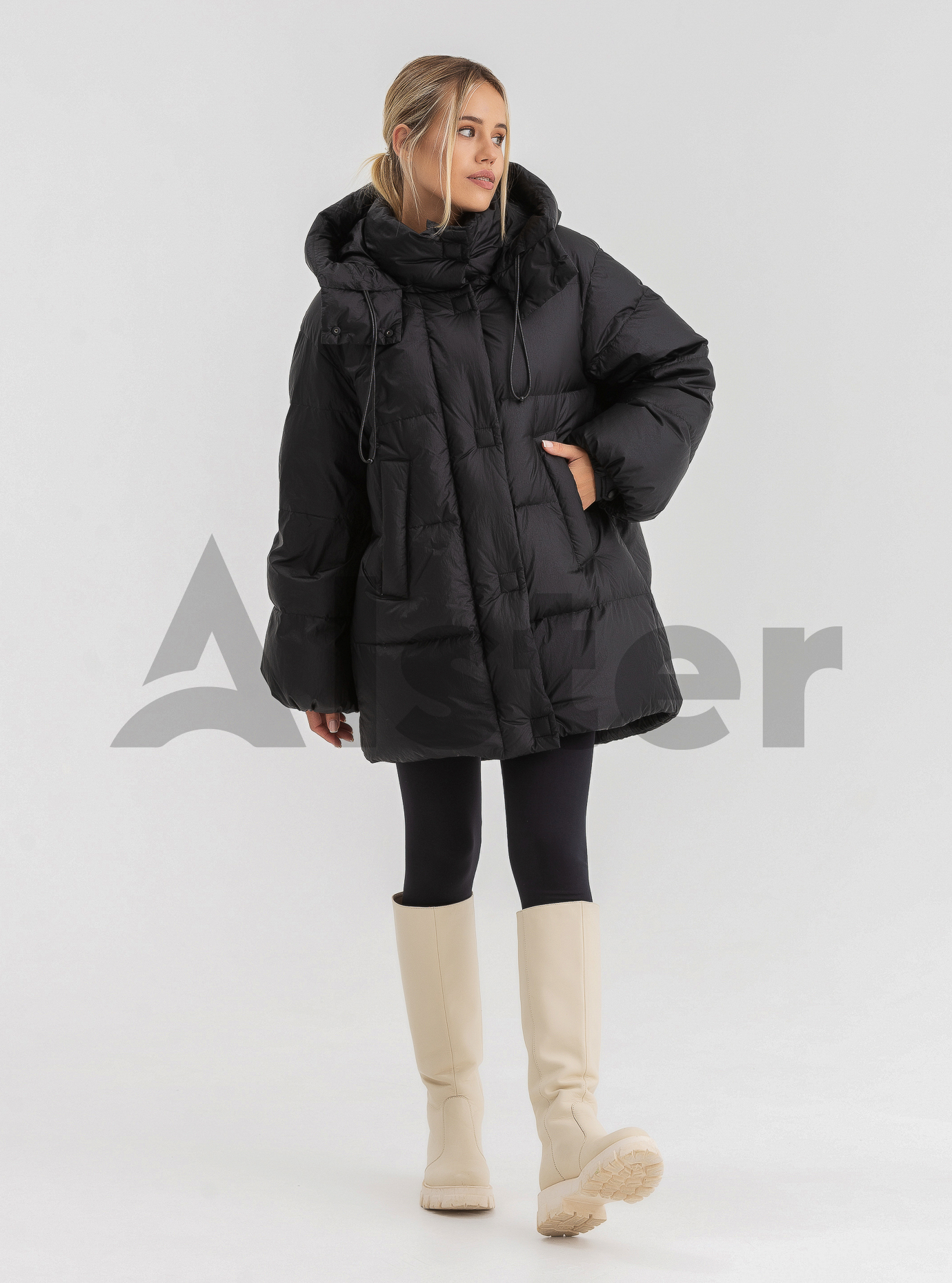 Женский зимний пуховик 22657 oversize Фисташковый S (SO22657-01): фото - Alster.ua