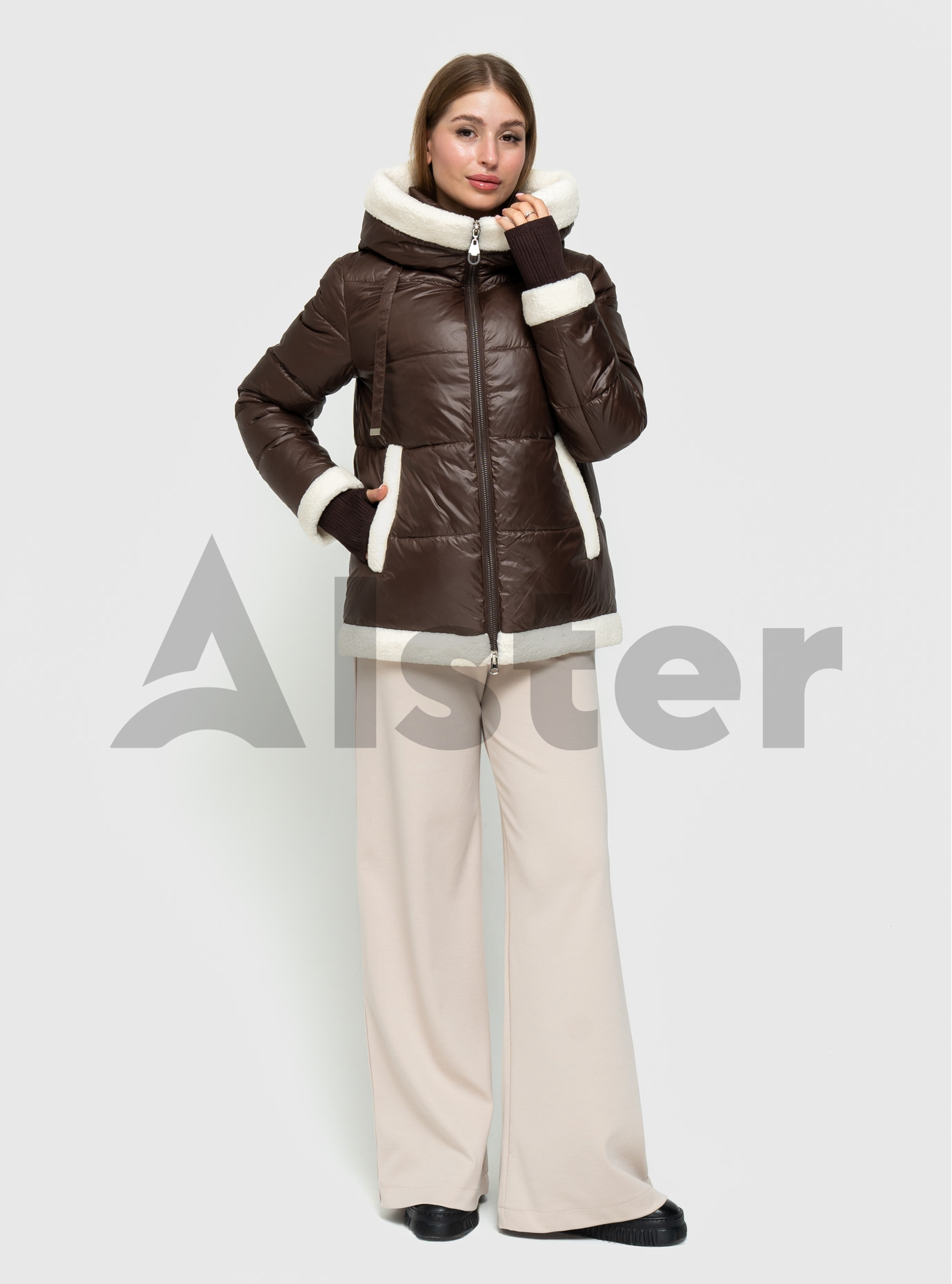Короткая зимняя куртка Snow Owl 23A666 с экомехом Шоколадный M (23A666-12): фото - Alster.ua