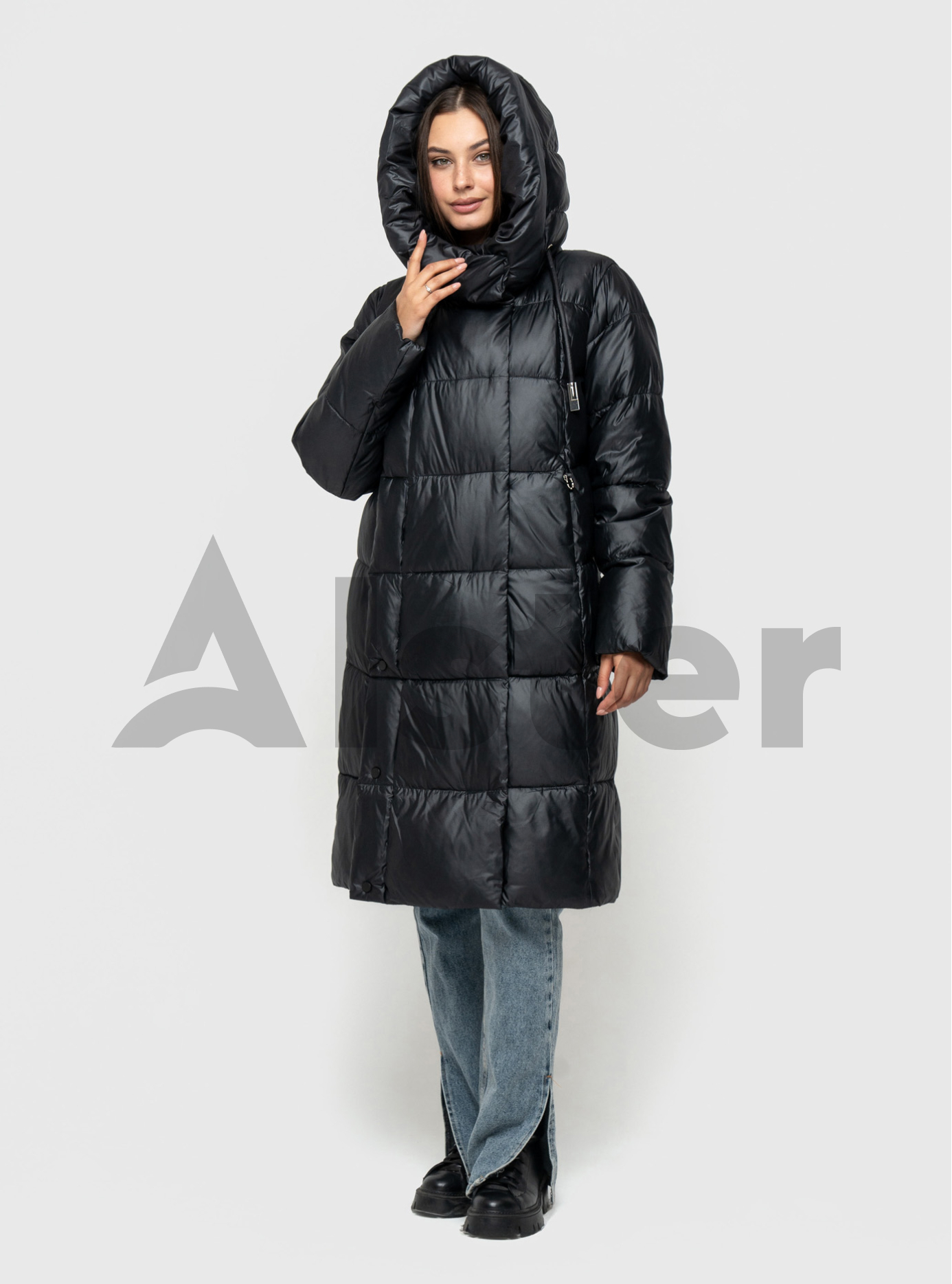 Длинный зимний пуховик Snow Owl 24S058 Чёрный XL (24S058-08): фото - Alster.ua