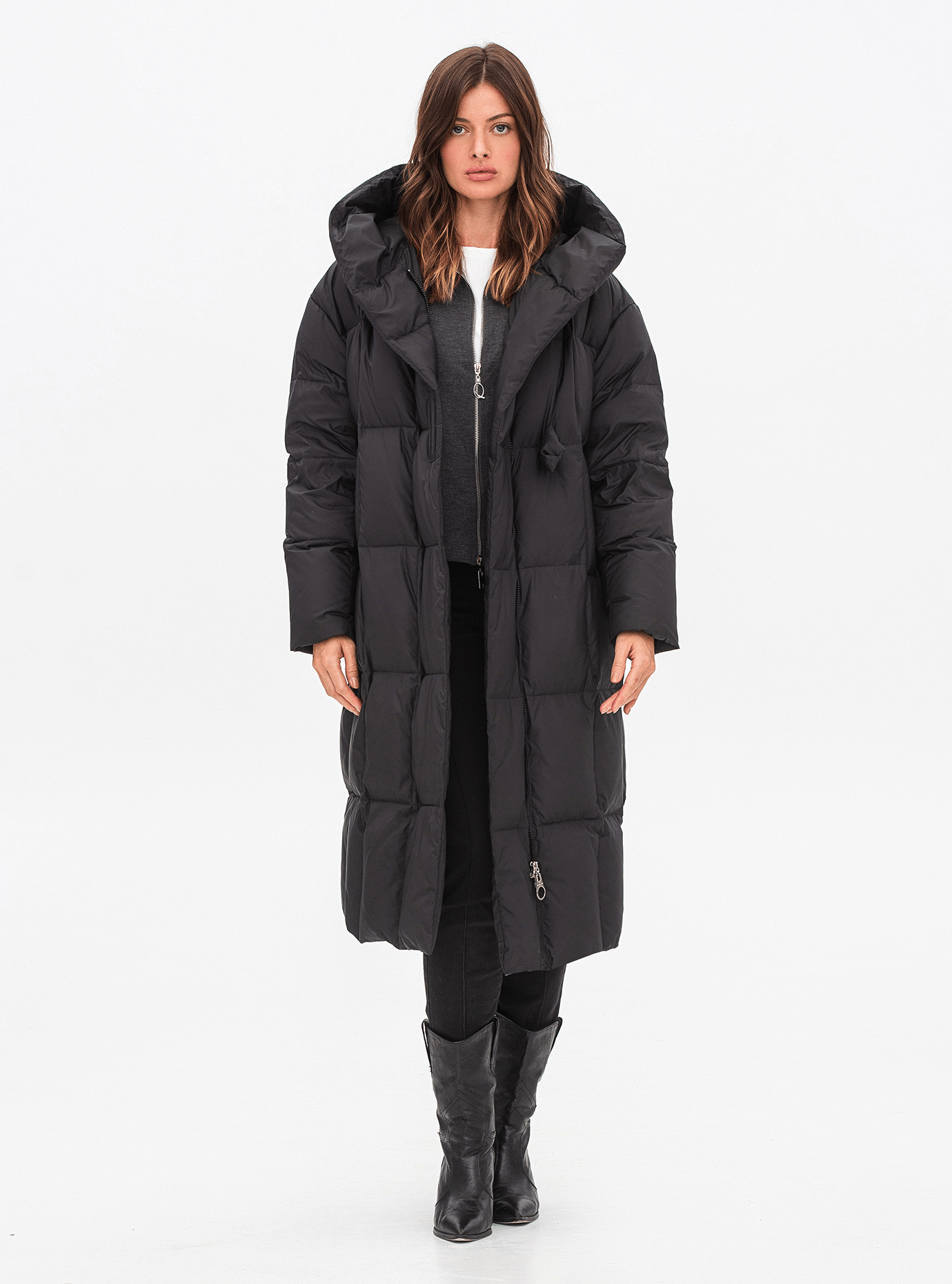 Длинный женский пуховик Snow Owl 24S253 Тёмный бежевый L (24S253-05): фото - Alster.ua