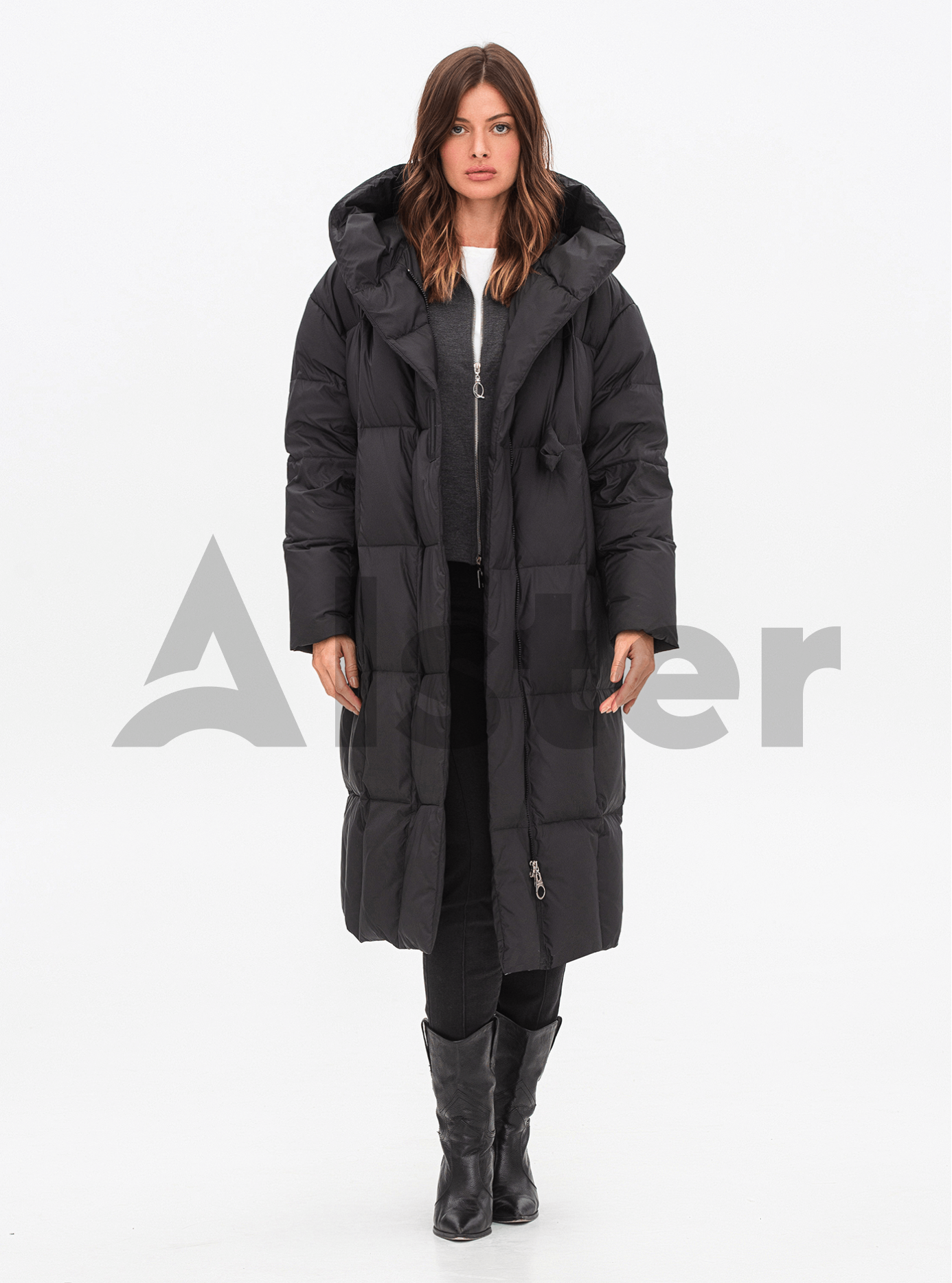 Длинный женский пуховик Snow Owl 24S253 Чёрный S (24S253-01): фото - Alster.ua
