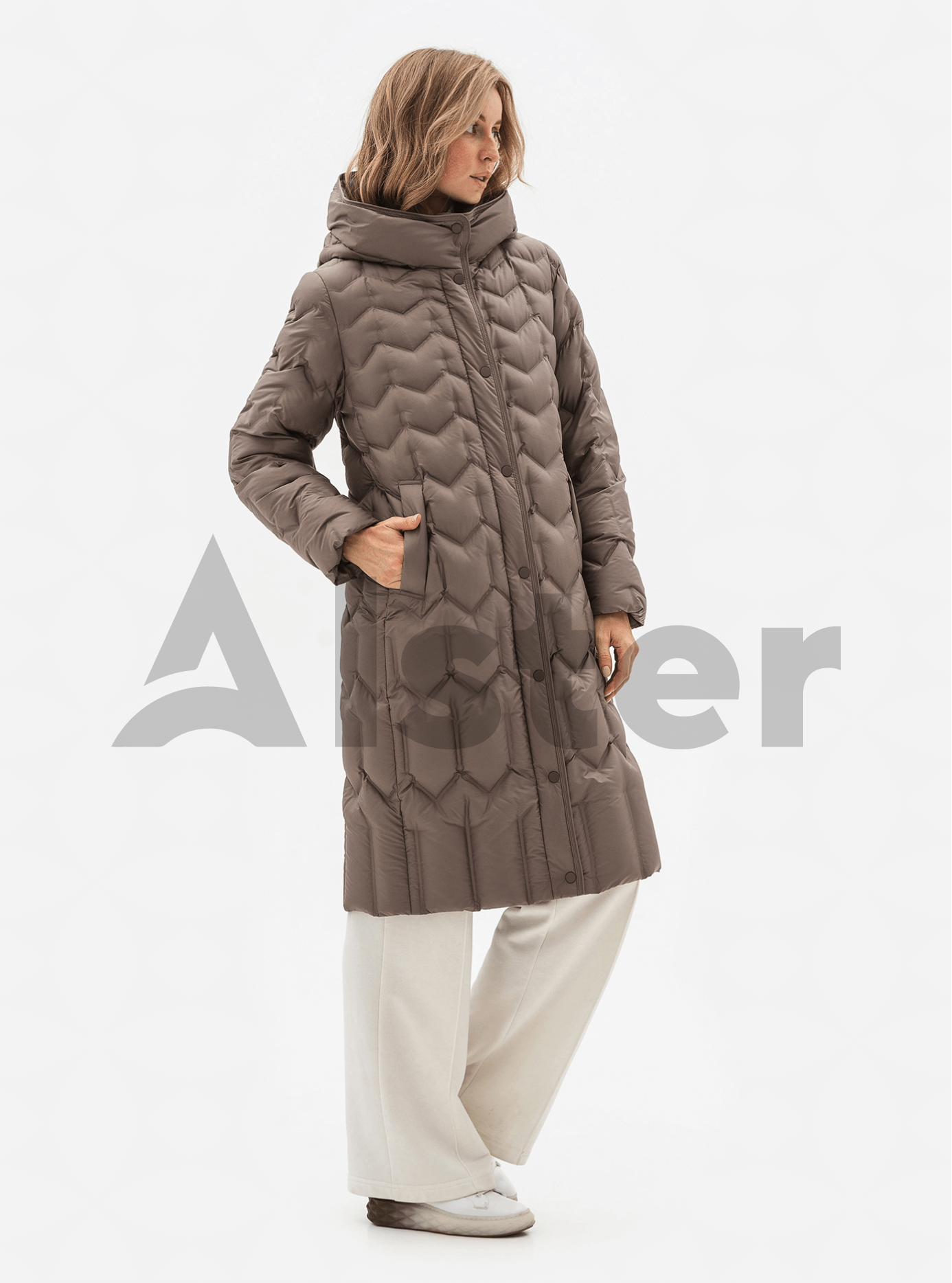 Длинный женский пуховик Snow Owl 24S273 big size Шоколадный 4XL (24S273-09): фото - Alster.ua