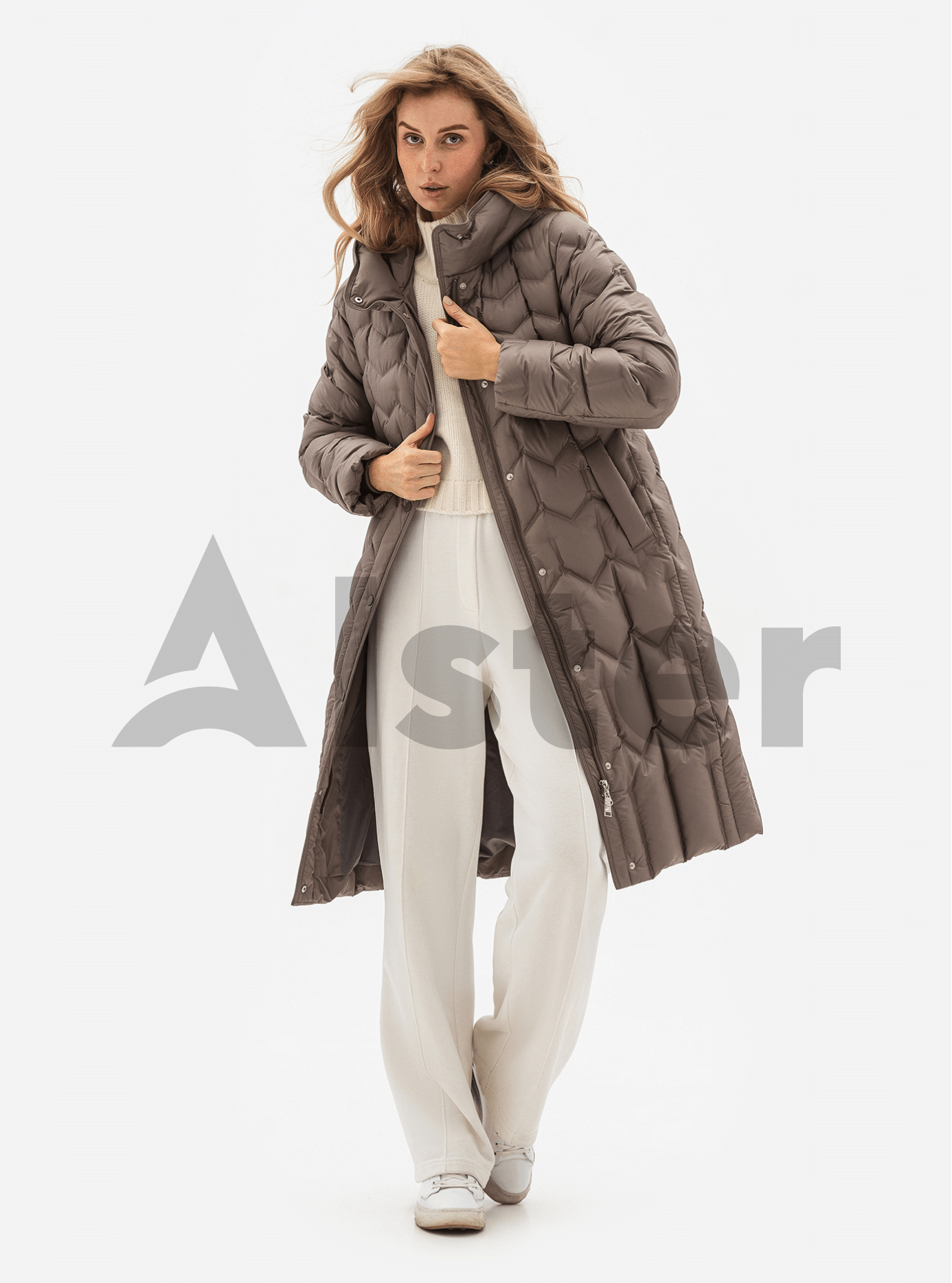 Длинный женский пуховик Snow Owl 24S273 big size Шоколадный 4XL (24S273-09): фото - Alster.ua