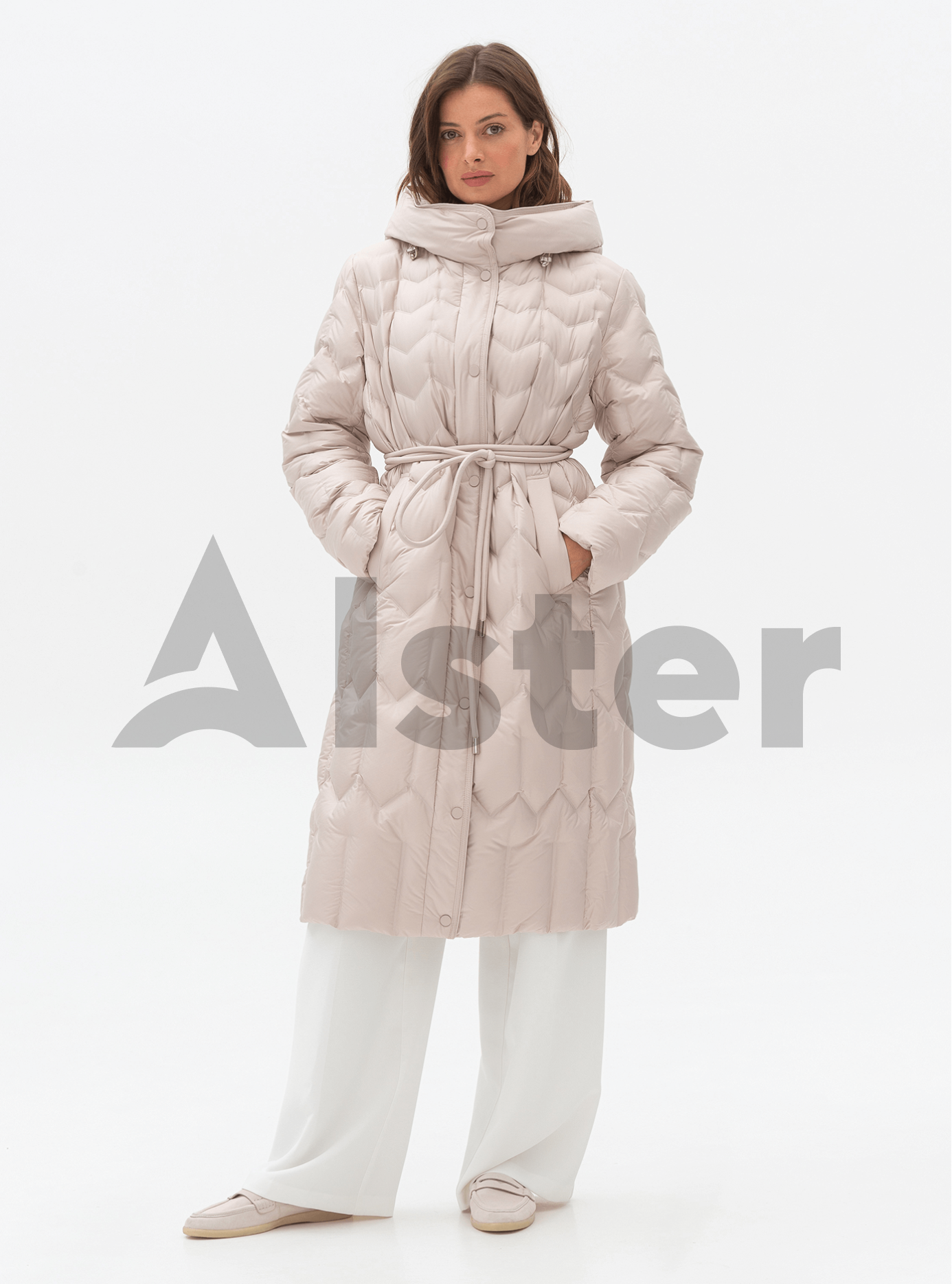 Длинный женский пуховик Snow Owl 24S273 big size Молоко 5XL (24S273-05): фото - Alster.ua